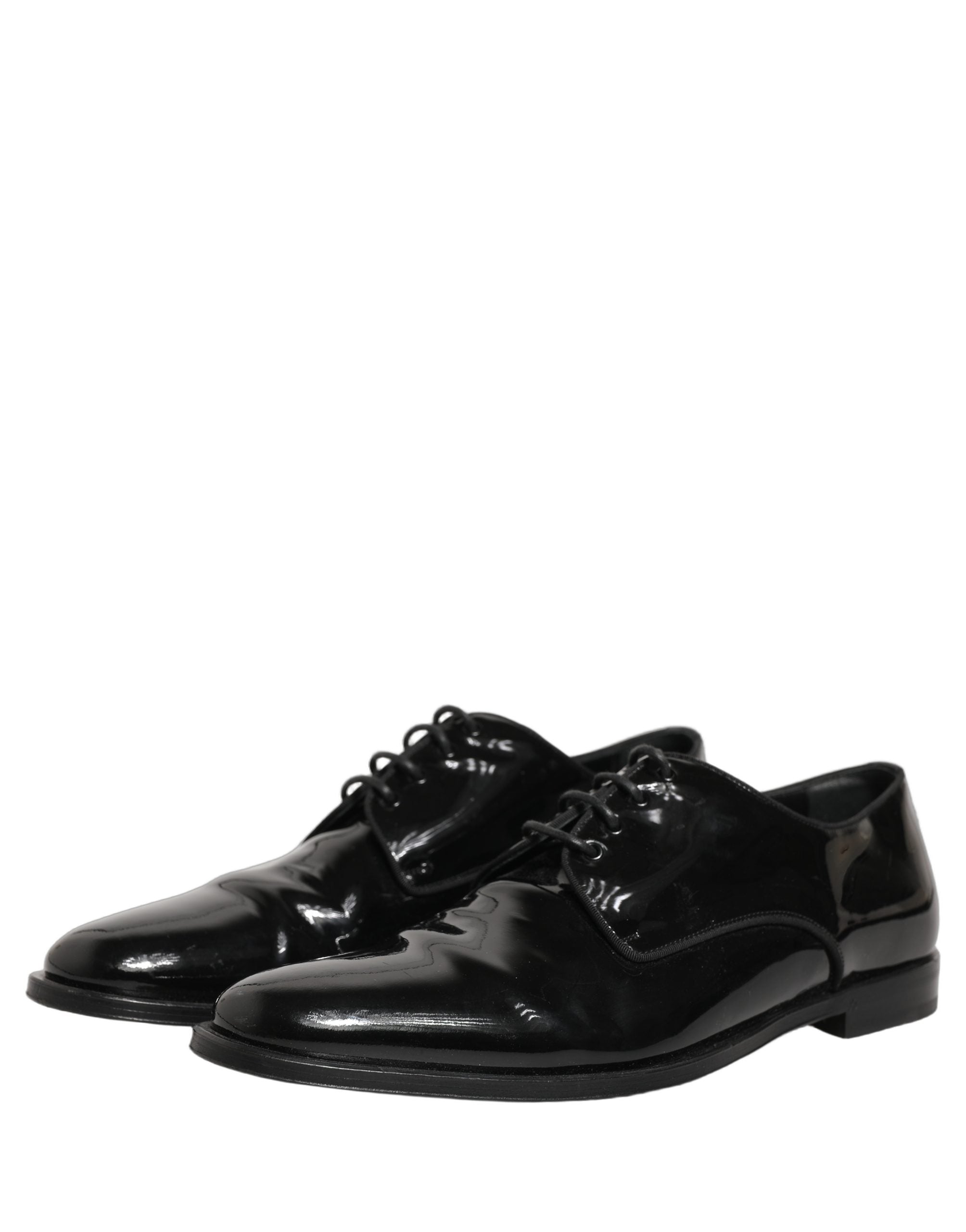 Dolce & Gabbana Black Leather Men Derby Dress Formal Men's Shoes (Pre-Owned)