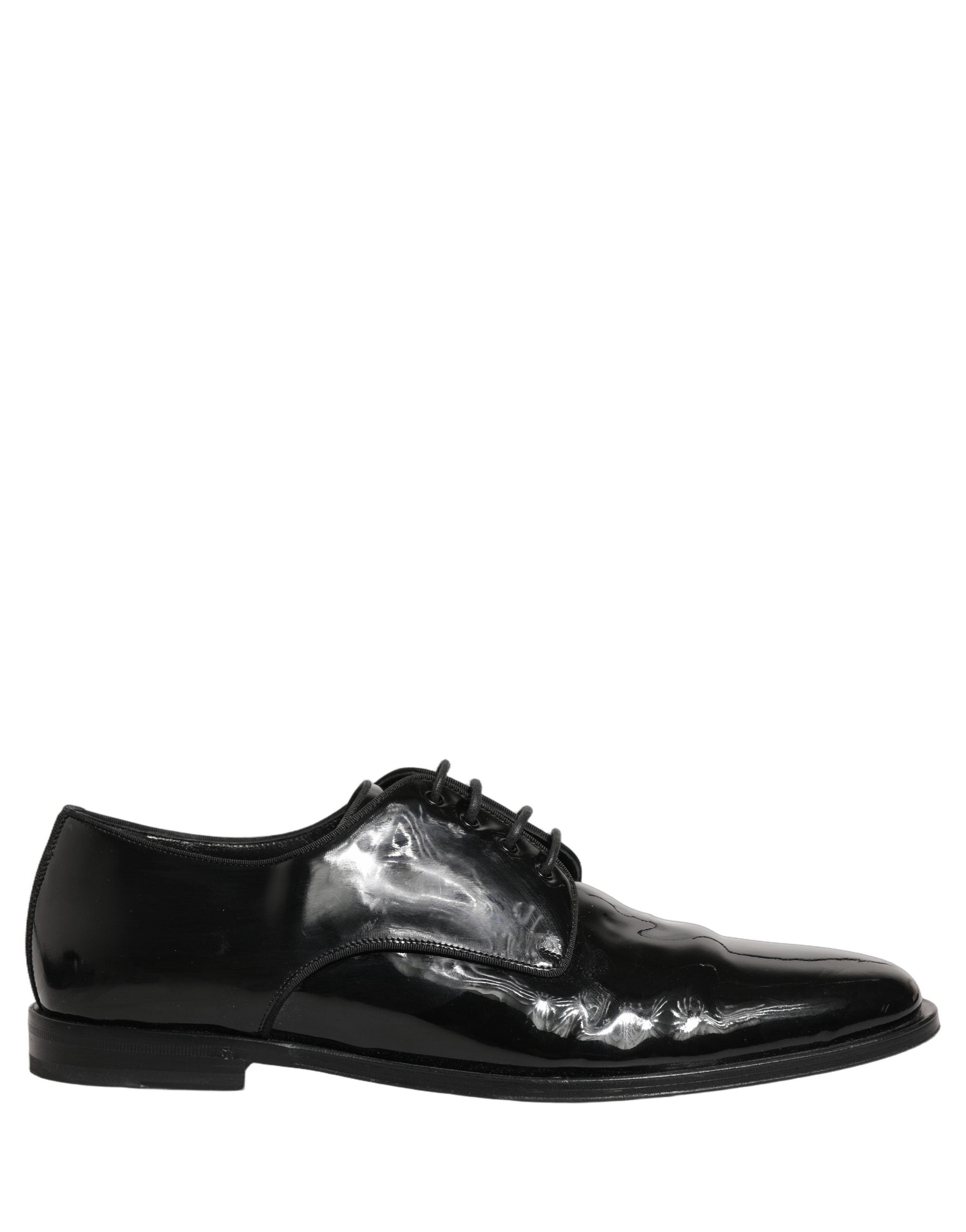 Dolce & Gabbana Black Leather Men Derby Dress Formal Men's Shoes (Pre-Owned)