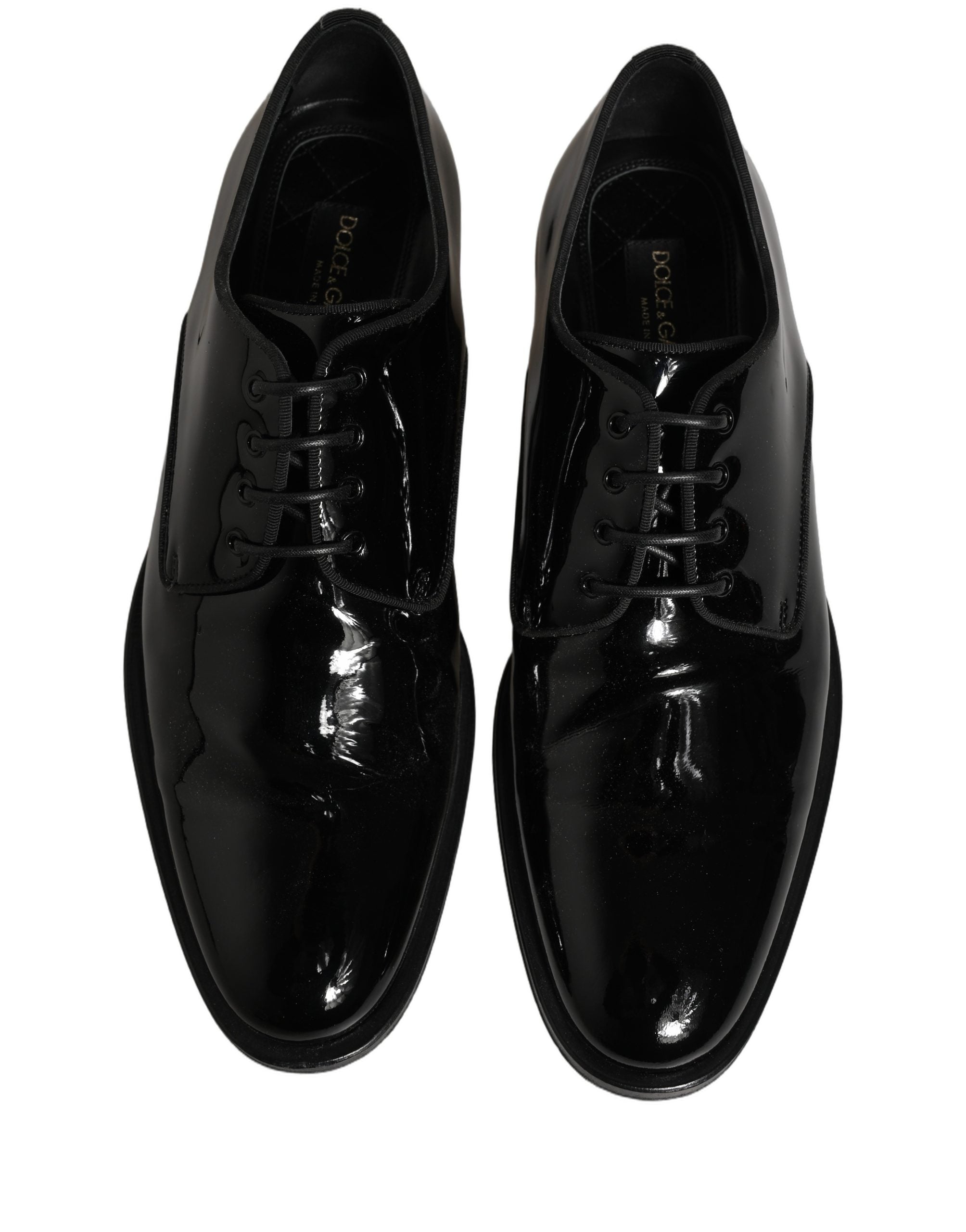 Dolce & Gabbana Black Leather Men Derby Dress Men Formal Men's Shoes (Pre-Owned)