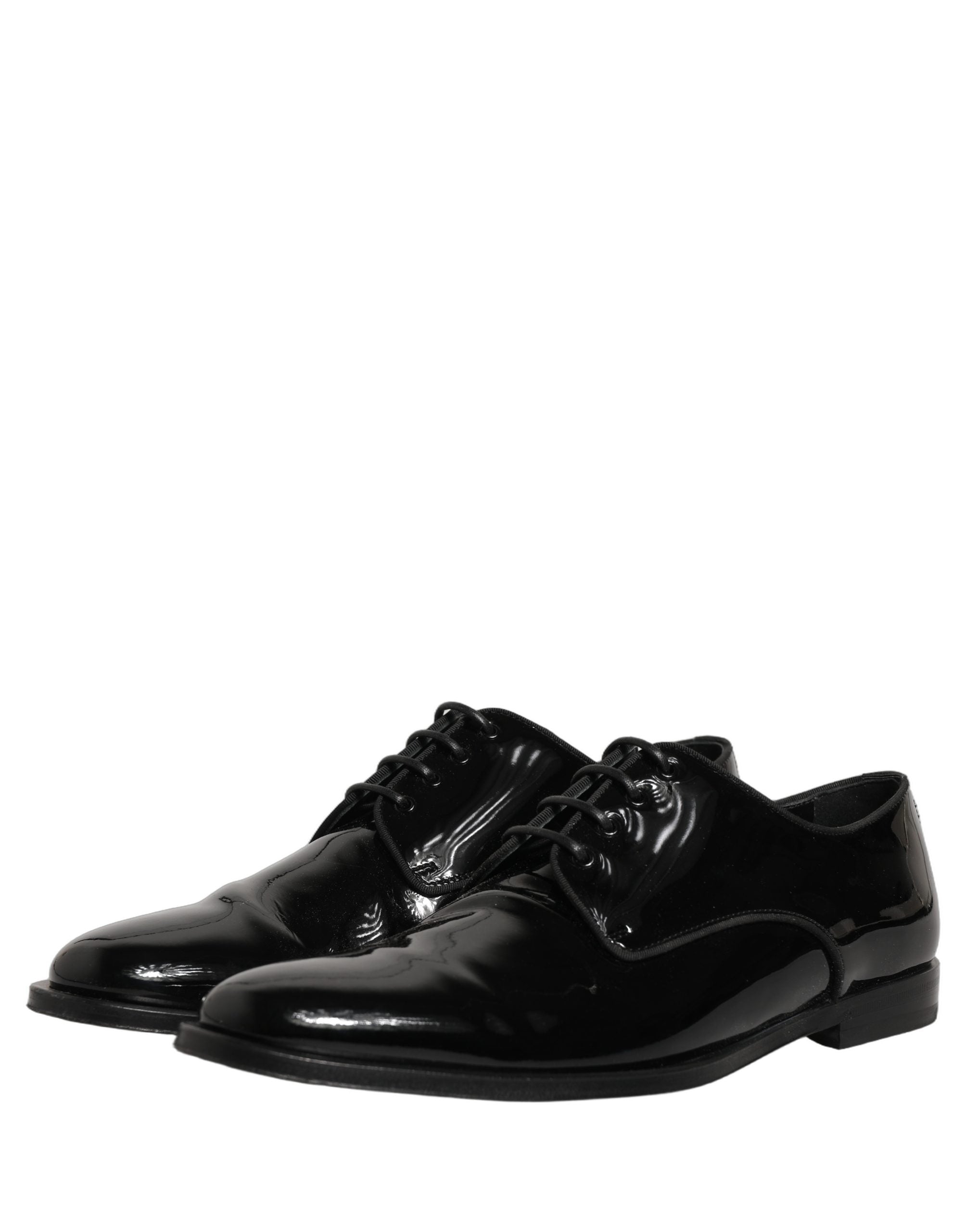 Dolce & Gabbana Black Leather Men Derby Dress Men Formal Men's Shoes (Pre-Owned)