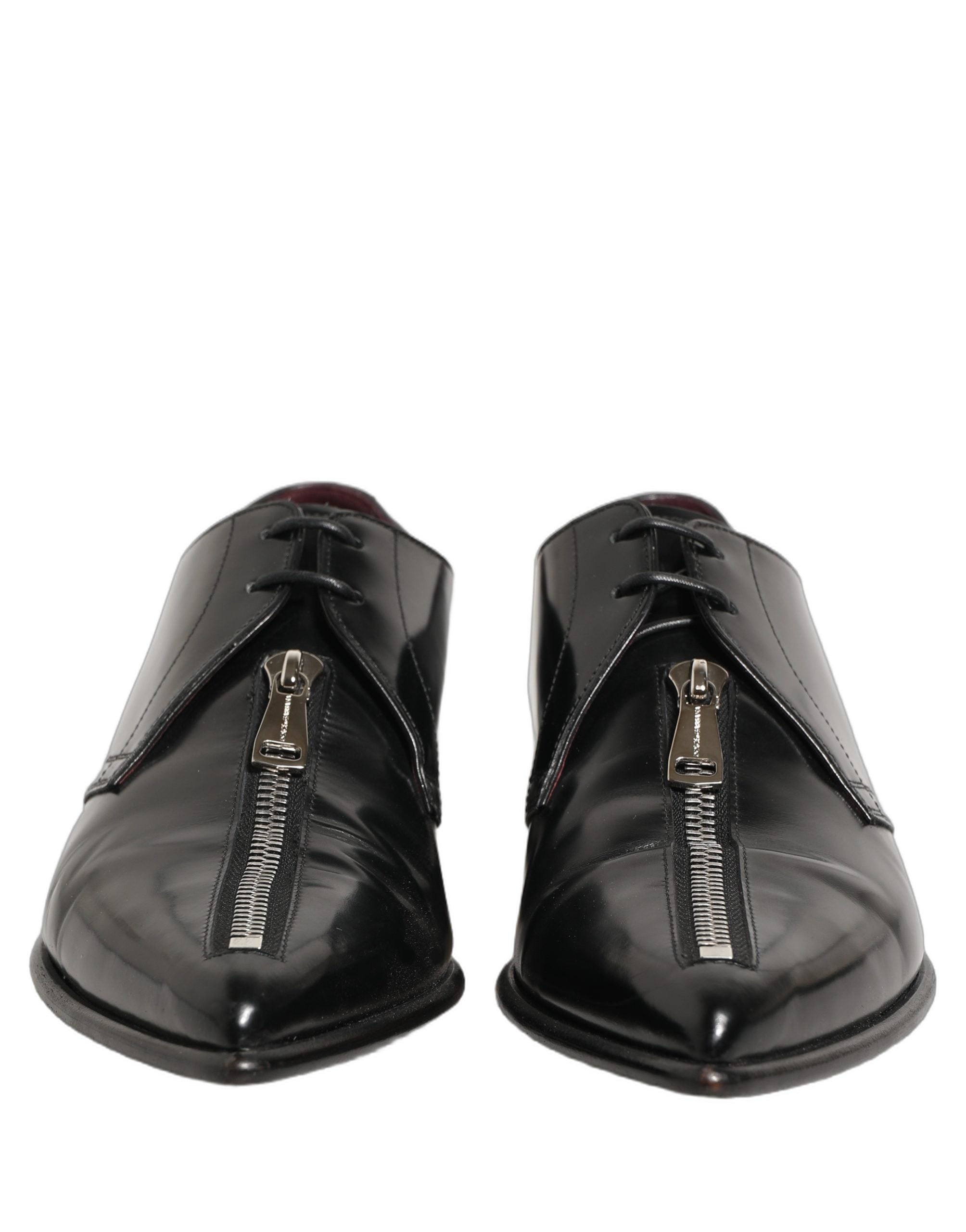 Dolce & Gabbana Black Leather Men Derby Dress Formal Men's Shoes (Pre-Owned)