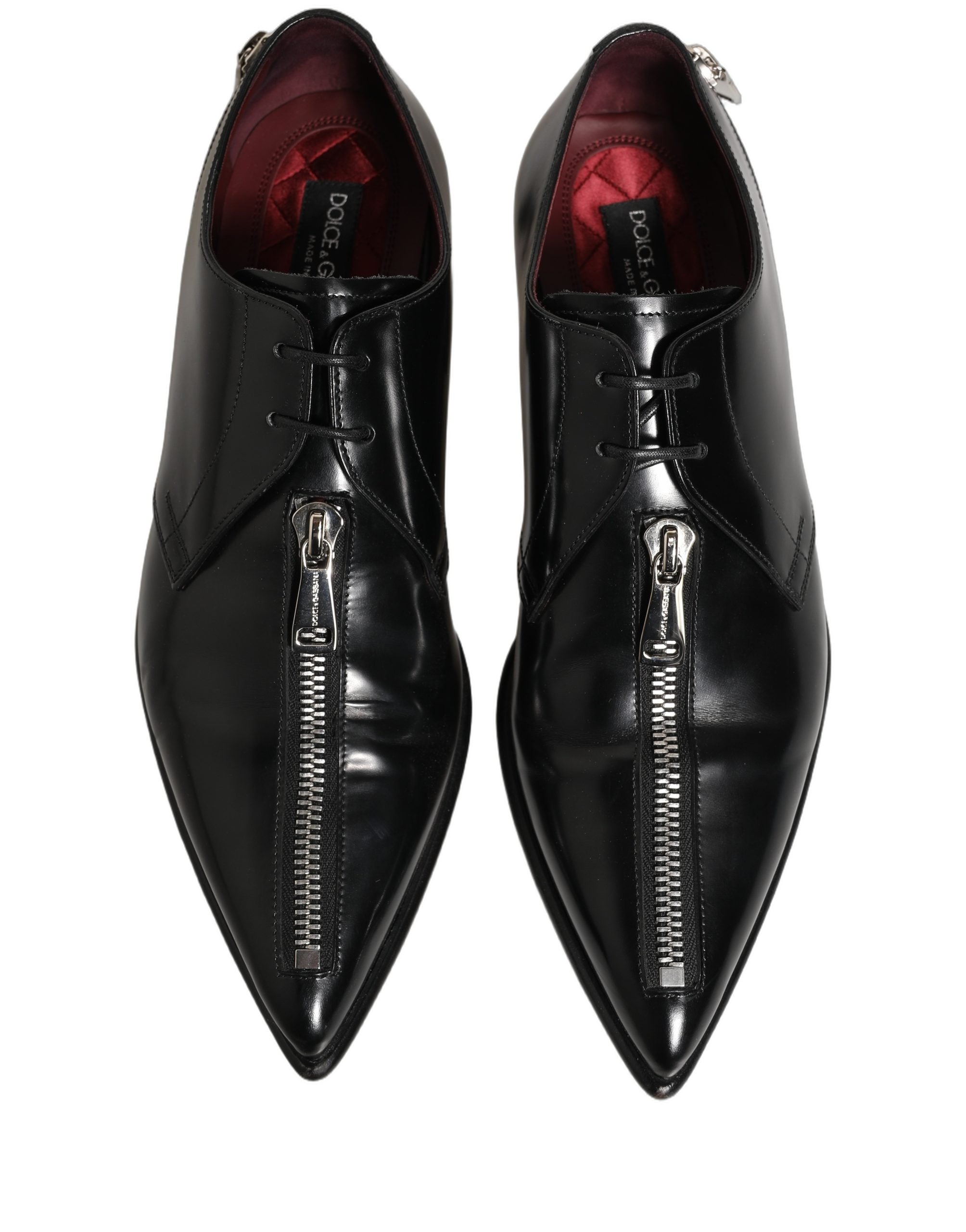 Dolce & Gabbana Black Leather Men Derby Dress Formal Men's Shoes (Pre-Owned)