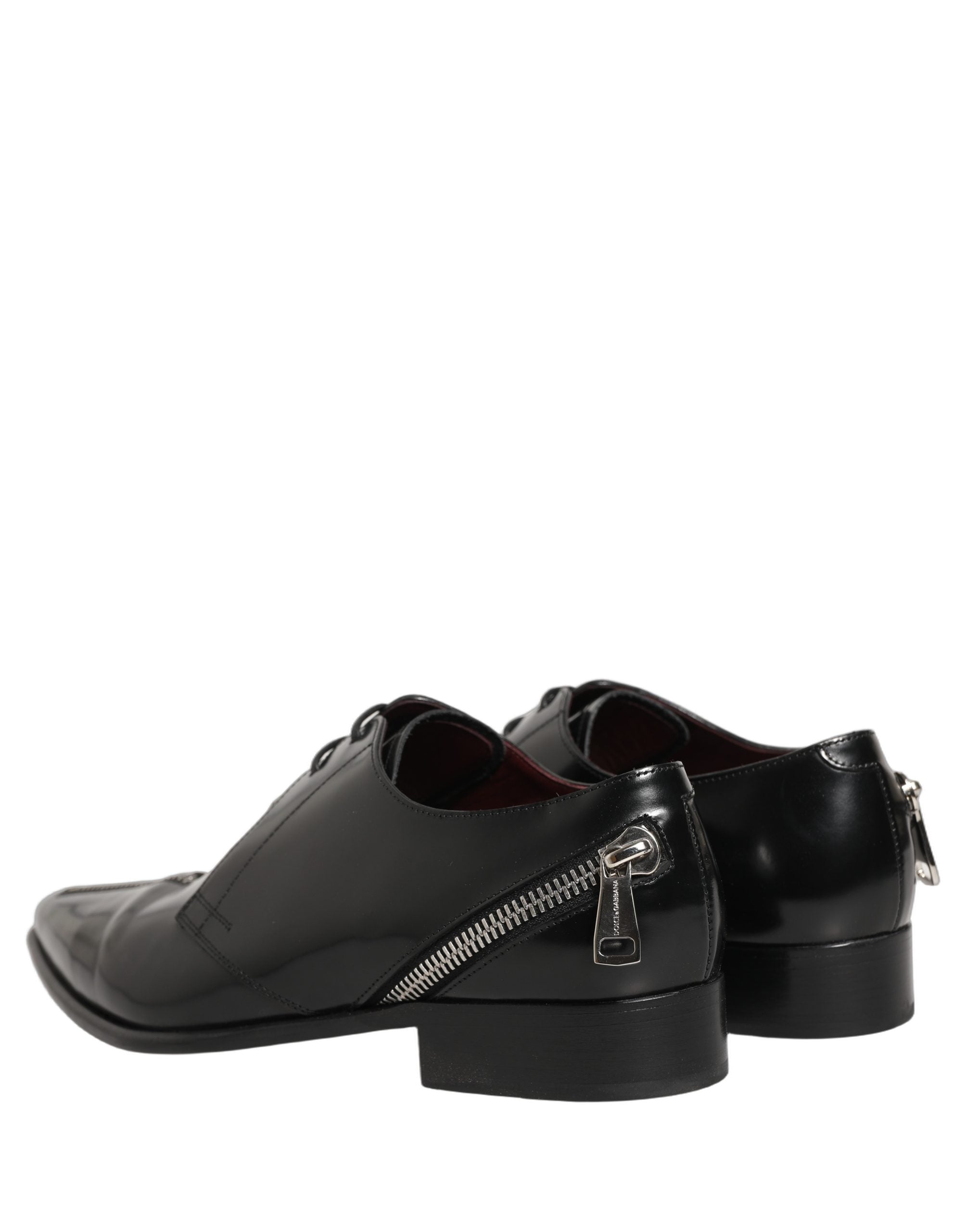 Dolce & Gabbana Black Leather Men Derby Dress Formal Men's Shoes (Pre-Owned)
