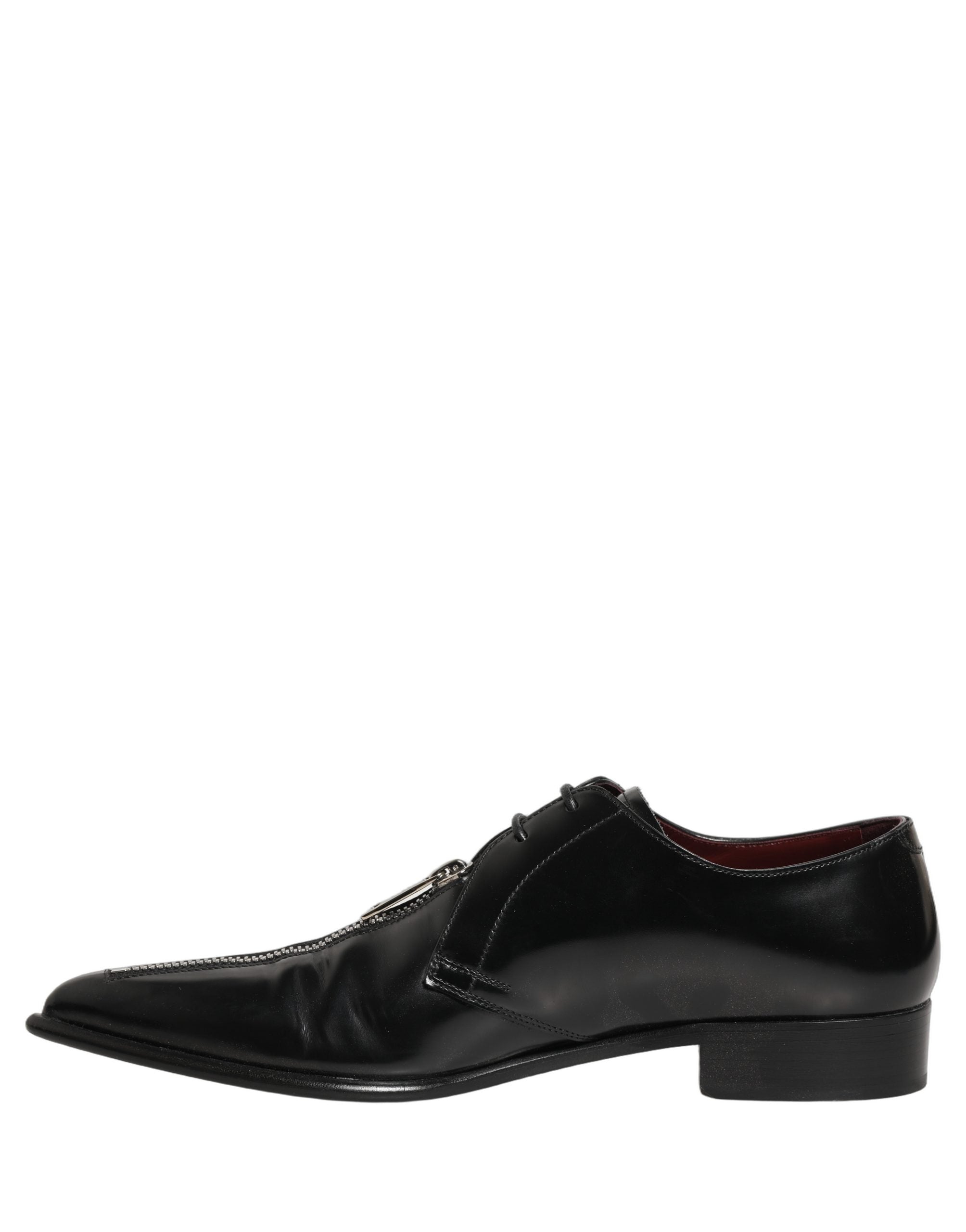Dolce & Gabbana Black Leather Men Derby Dress Formal Men's Shoes (Pre-Owned)