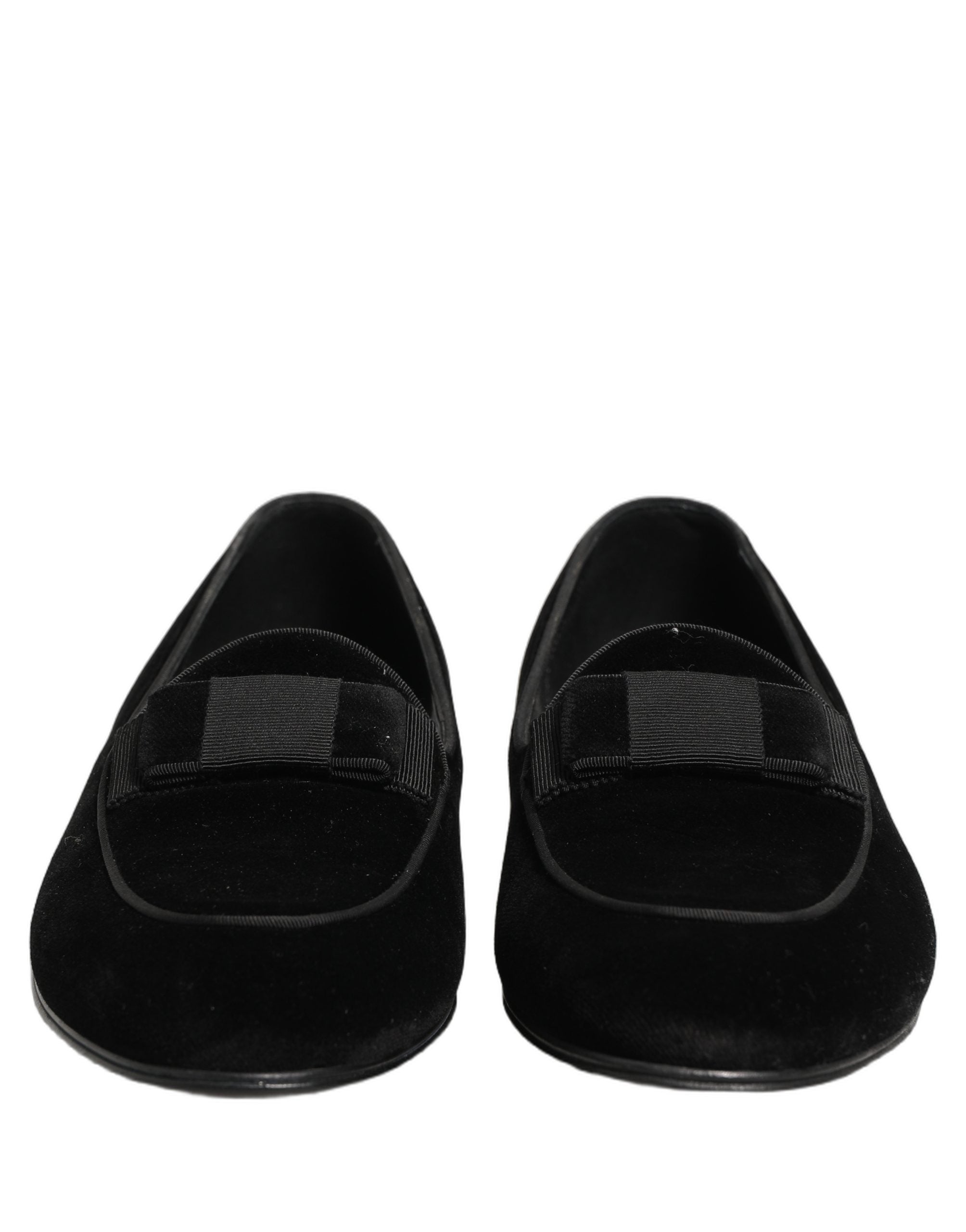 Dolce & Gabbana Black Velvet Loafers Formal Men Dress Men's Shoes (Pre-Owned)