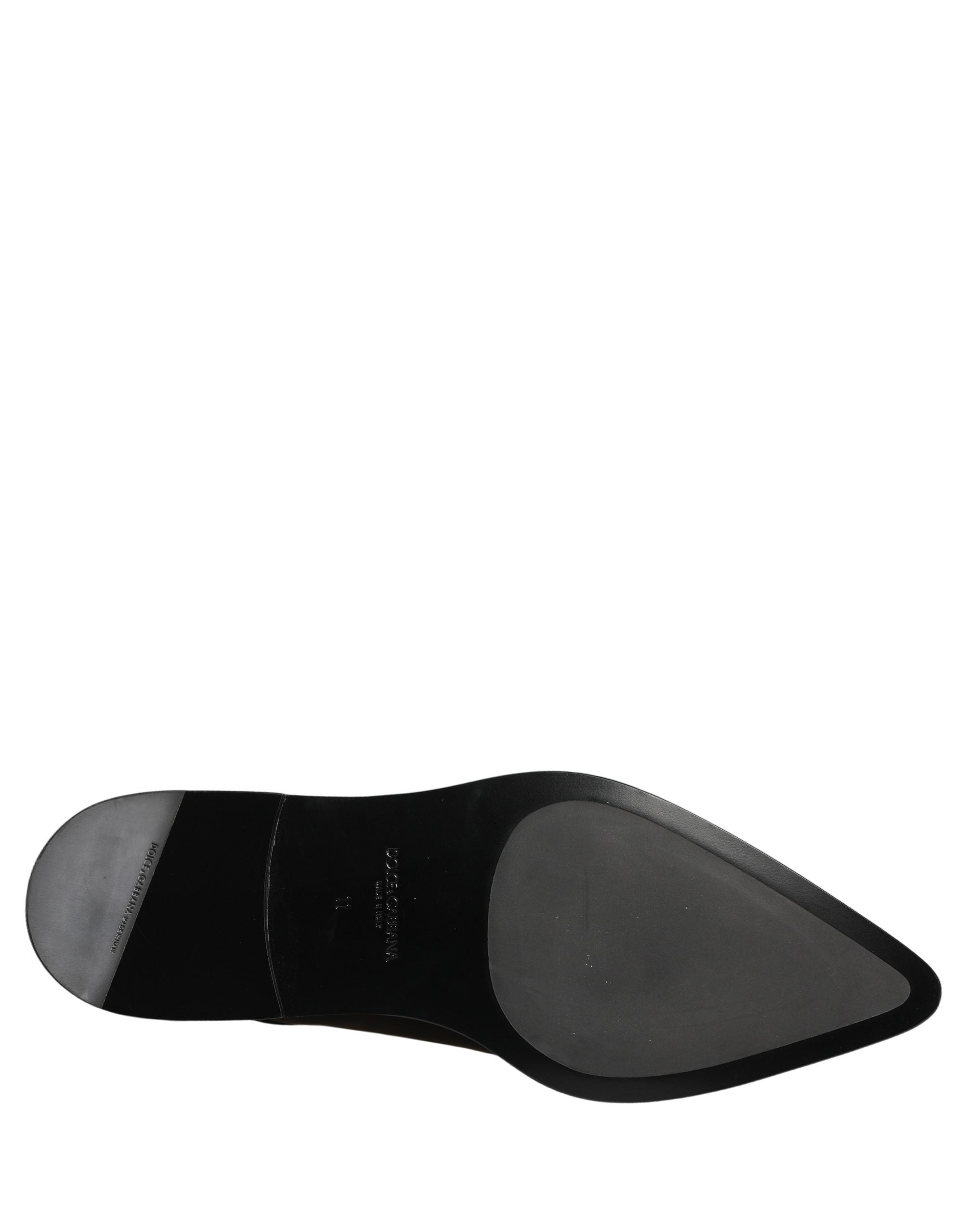 Dolce & Gabbana Black Leather Men Derby Dress Formal Men's Shoes