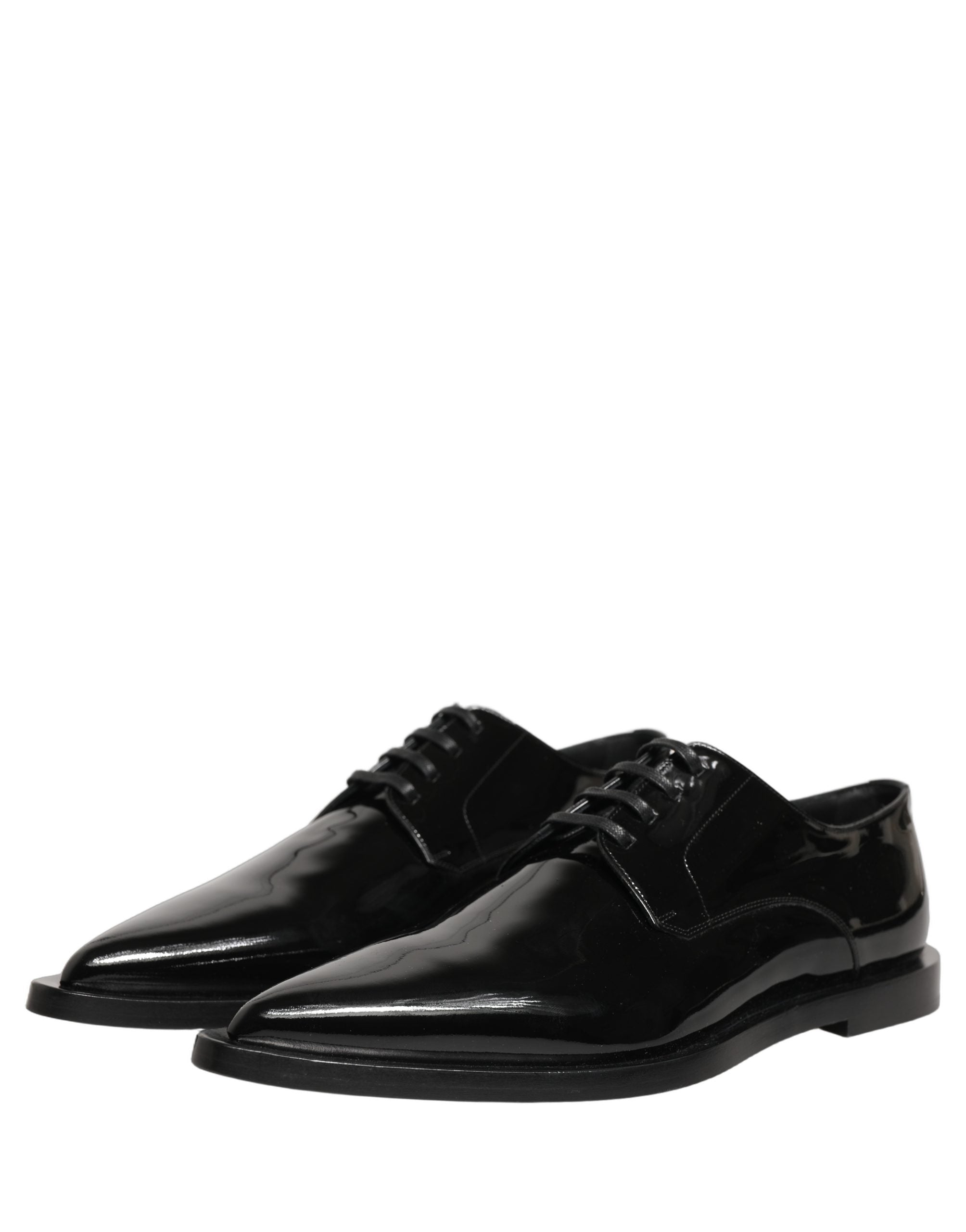 Dolce & Gabbana Black Leather Men Derby Dress Formal Men's Shoes