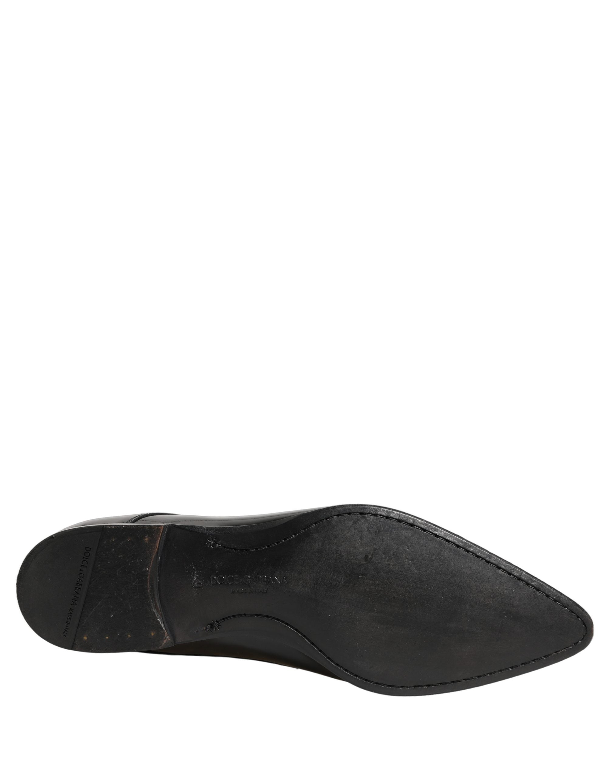 Dolce & Gabbana Black Leather Derby Dress Men Formal Men's Shoes (Pre-Owned)