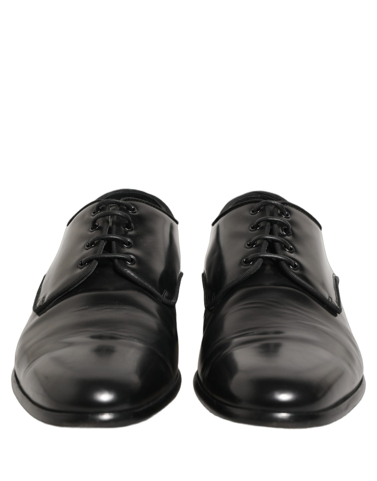Dolce & Gabbana Black Leather Men Derby Dress Formal Men's Shoes (Pre-Owned)