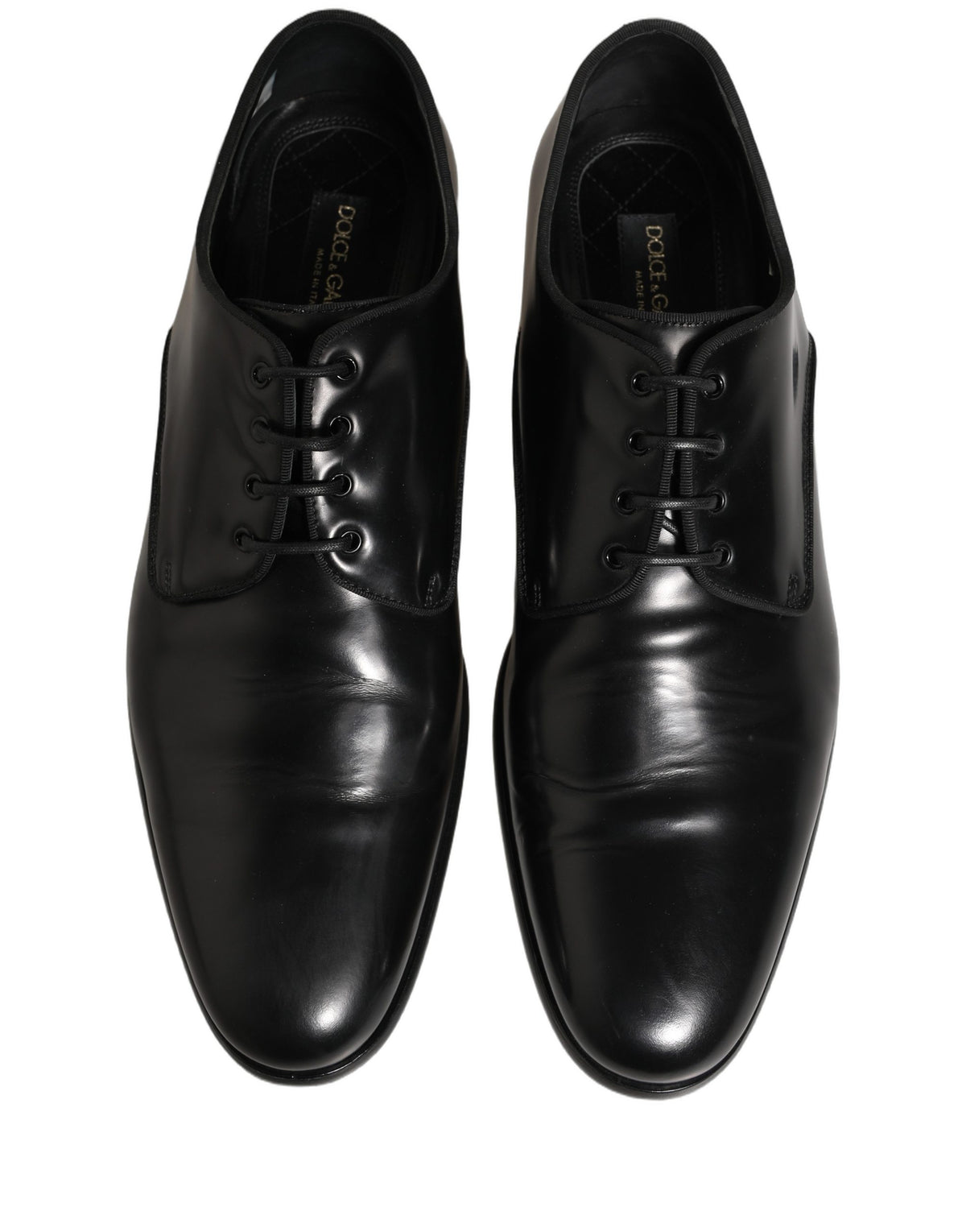 Dolce & Gabbana Black Leather Men Derby Dress Formal Men's Shoes (Pre-Owned)