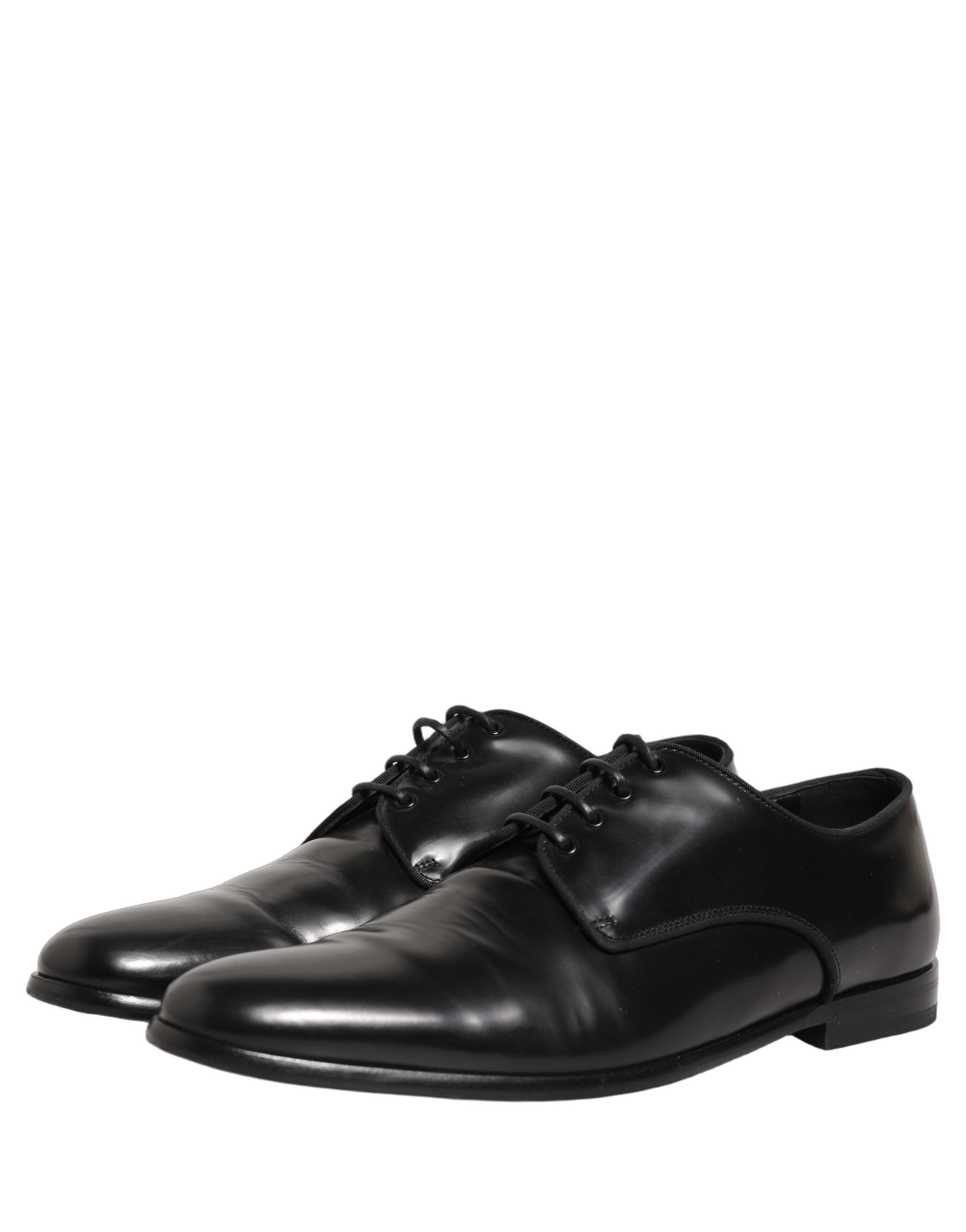 Dolce & Gabbana Black Leather Men Derby Dress Formal Men's Shoes (Pre-Owned)