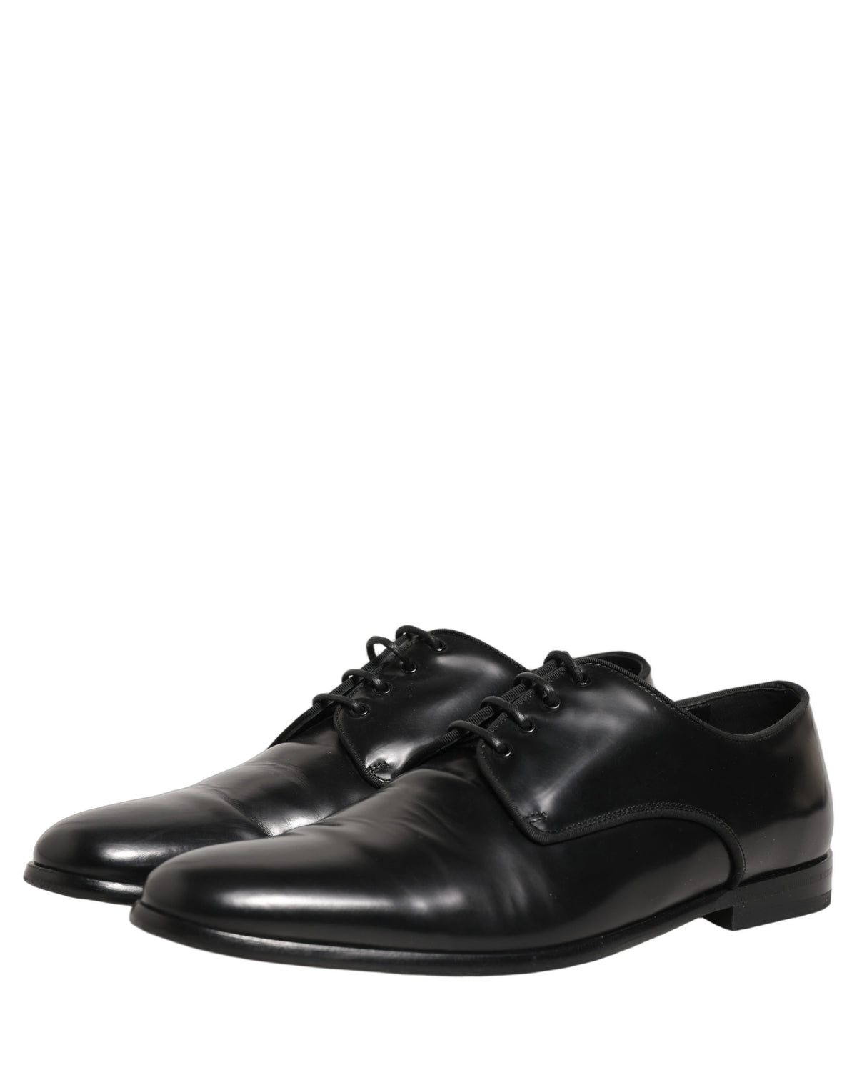 Dolce & Gabbana Black Leather Men Derby Dress Formal Men's Shoes (Pre-Owned)
