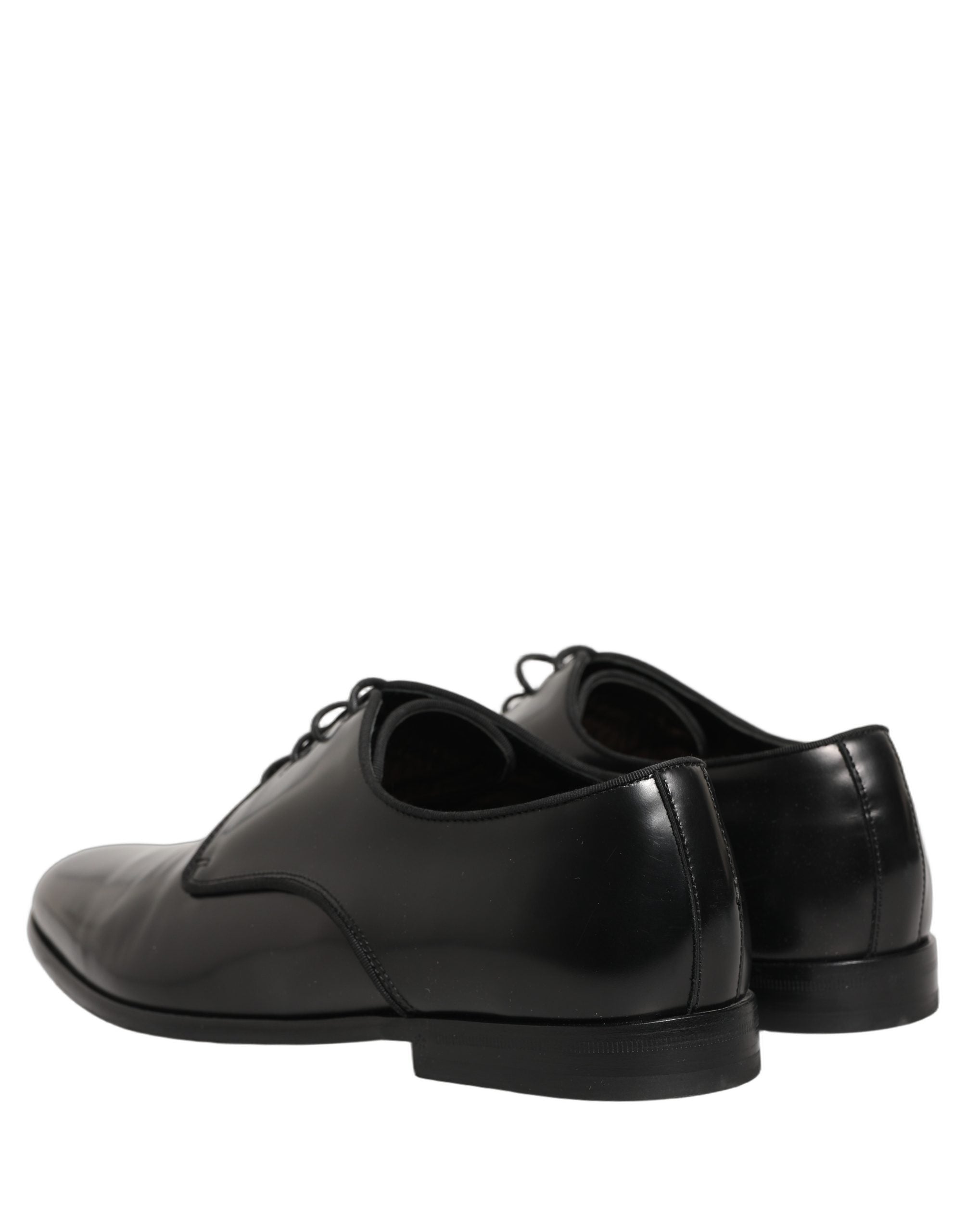 Dolce & Gabbana Black Leather Men Derby Dress Formal Men's Shoes (Pre-Owned)