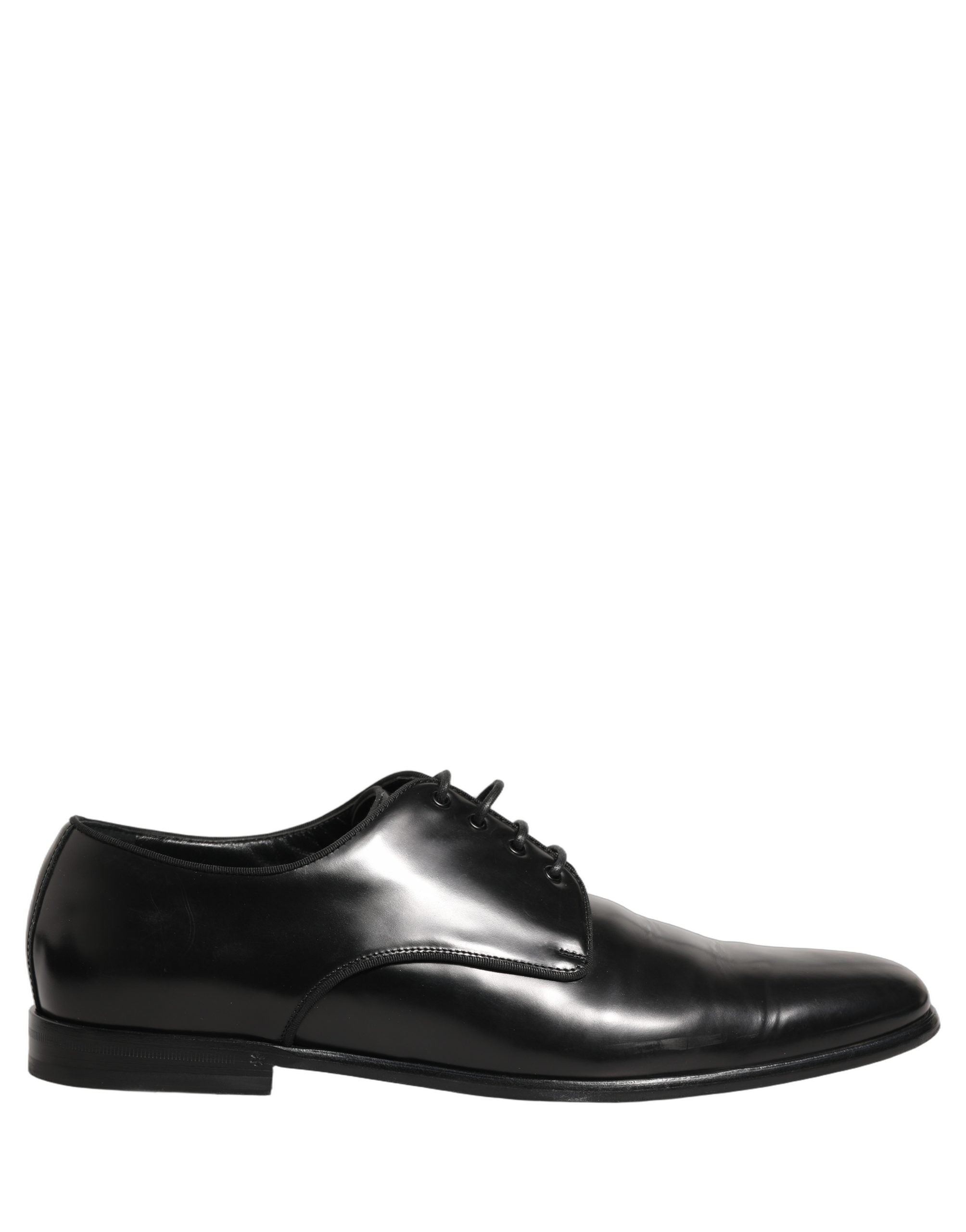 Dolce & Gabbana Black Leather Men Derby Dress Formal Men's Shoes (Pre-Owned)