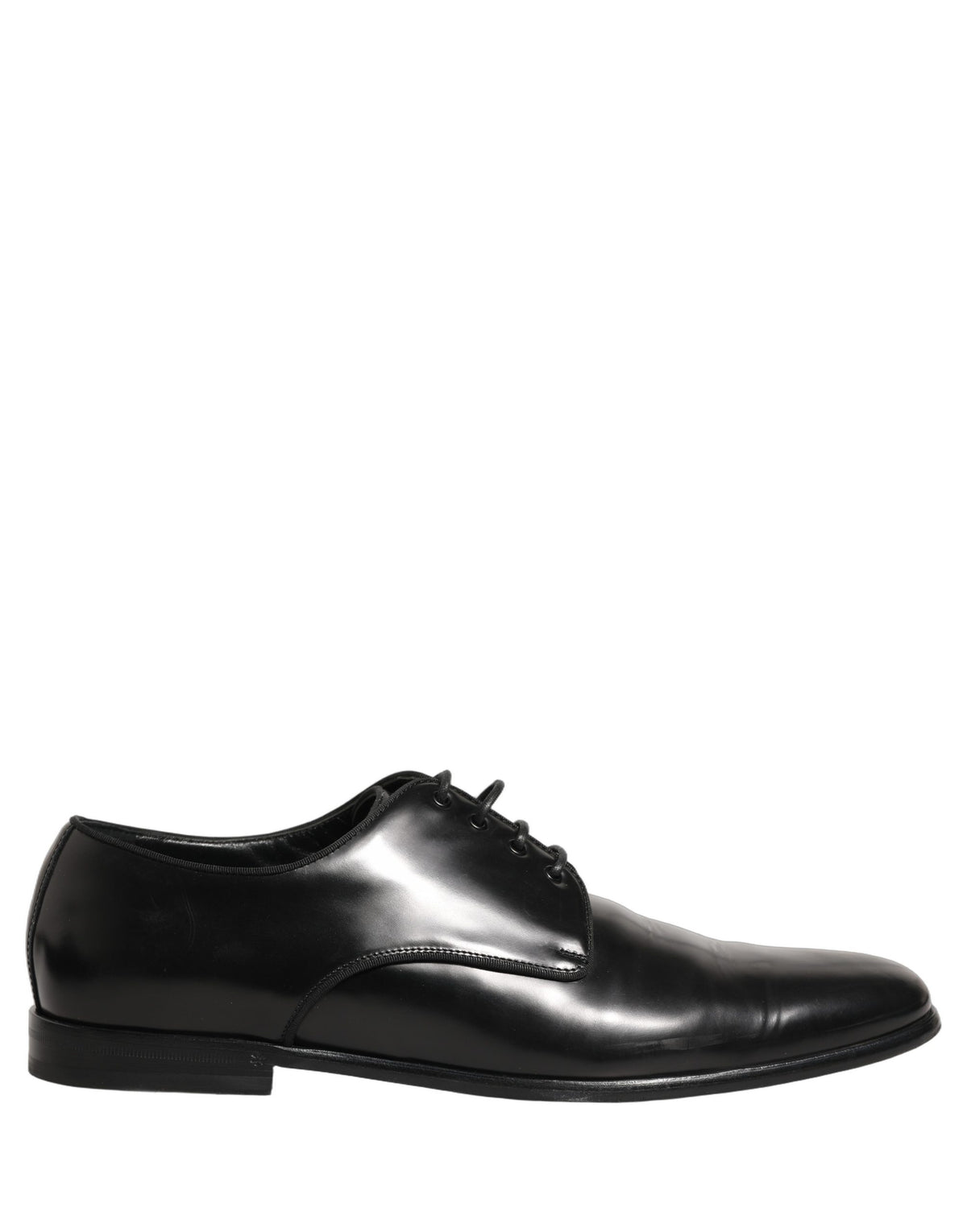 Dolce & Gabbana Black Leather Men Derby Dress Formal Men's Shoes (Pre-Owned)