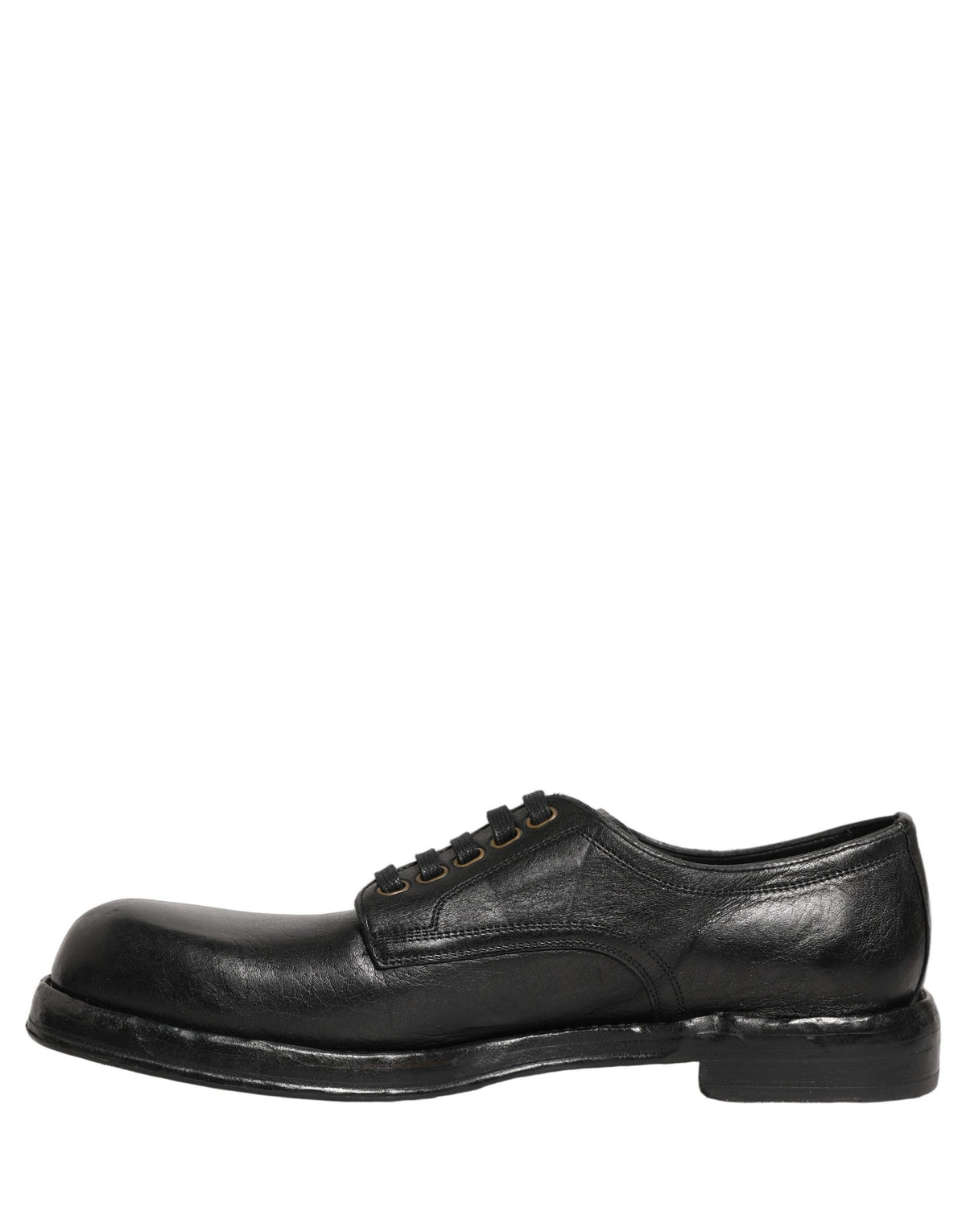 Dolce & Gabbana Black Leather Lace Up Derby Dress Men Men's Shoes