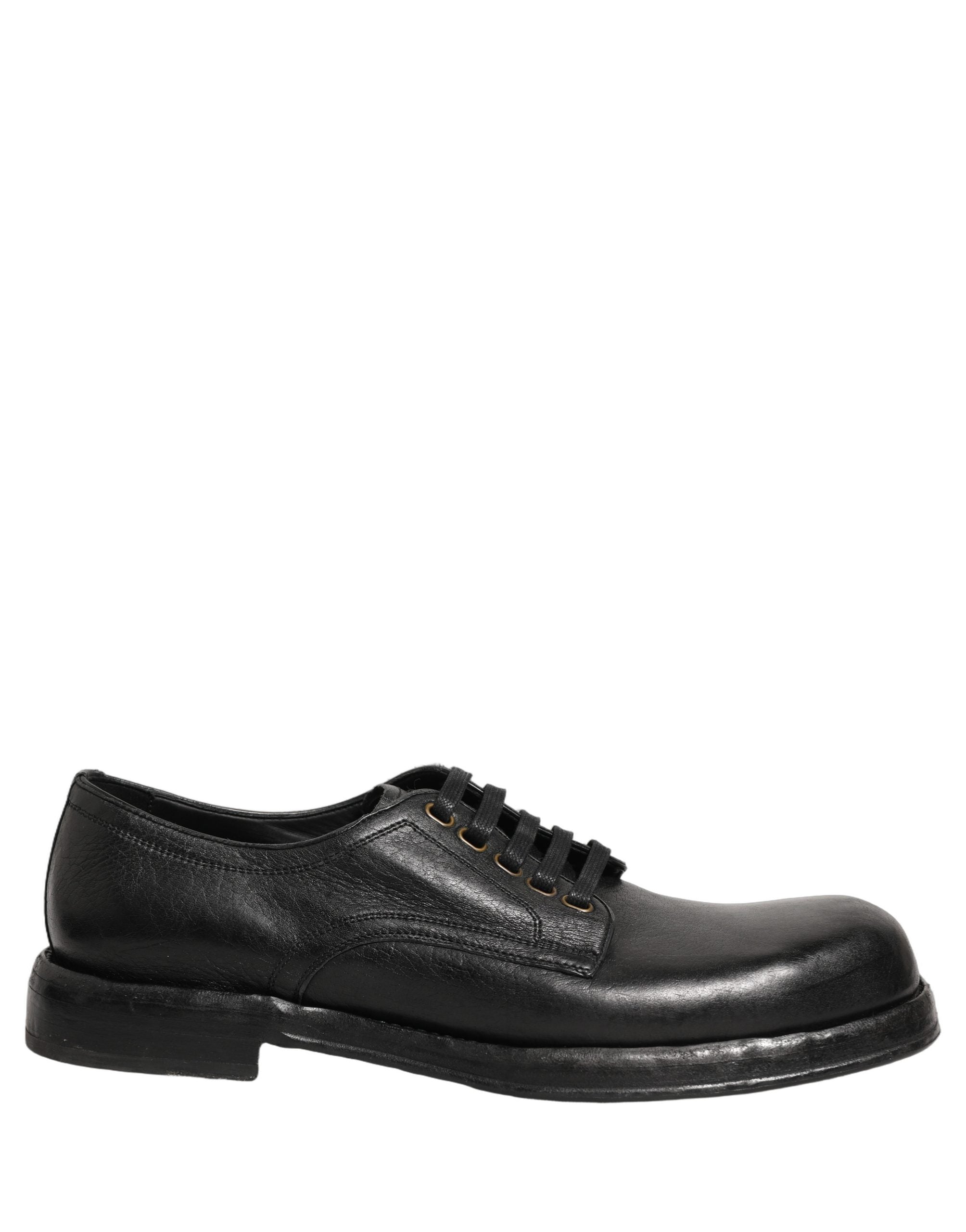 Dolce & Gabbana Black Leather Lace Up Derby Dress Men Men's Shoes