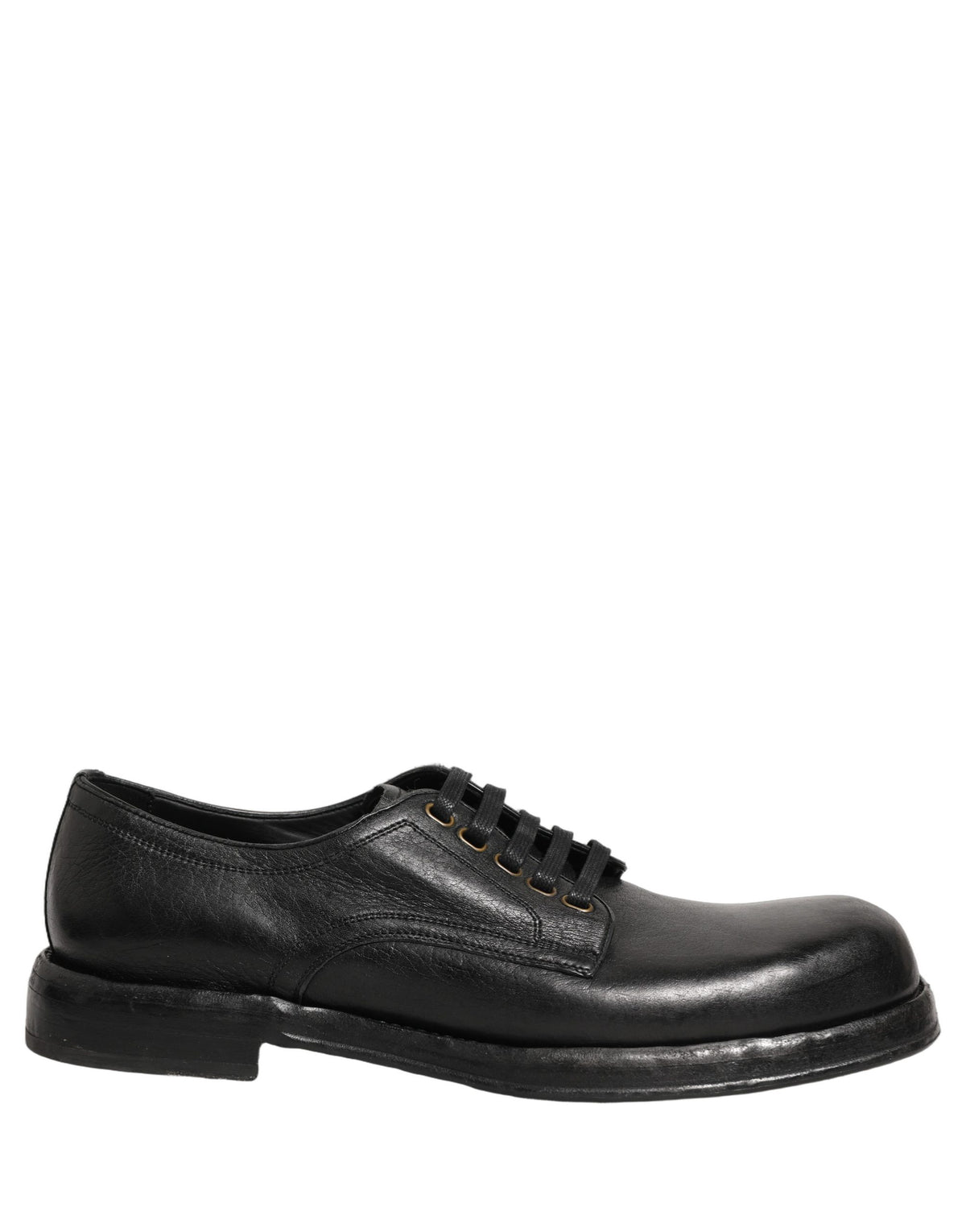 Dolce & Gabbana Black Leather Lace Up Derby Dress Men Men's Shoes