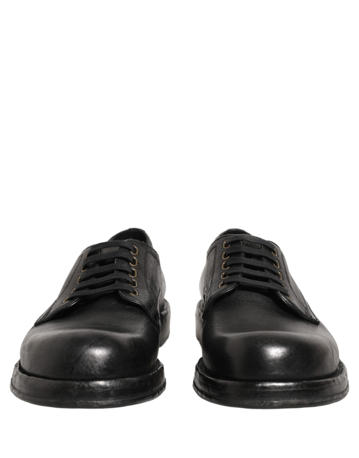 Dolce & Gabbana Black Leather Lace Up Derby Dress Men Men's Shoes