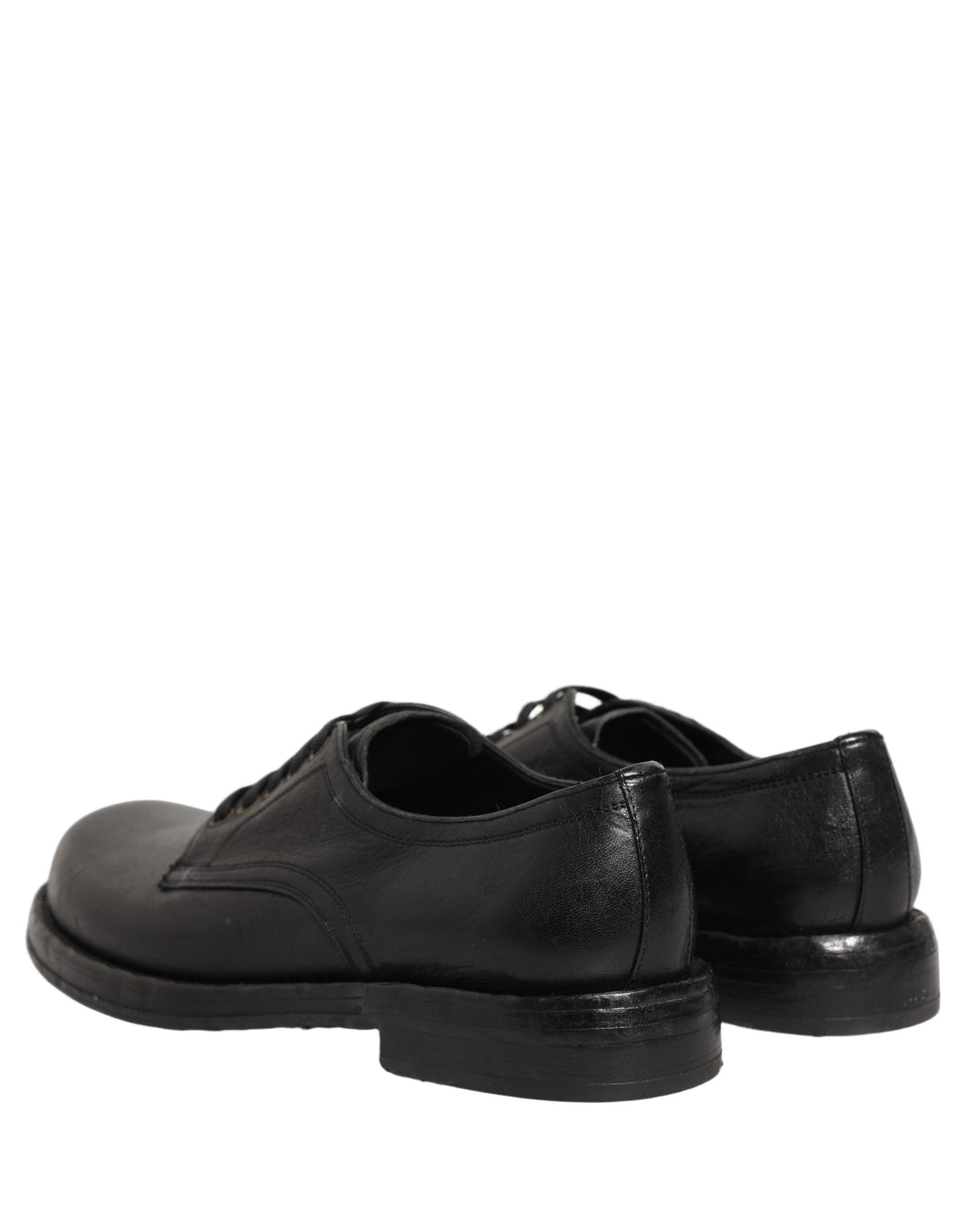 Dolce & Gabbana Black Leather Lace Up Derby Dress Men Men's Shoes