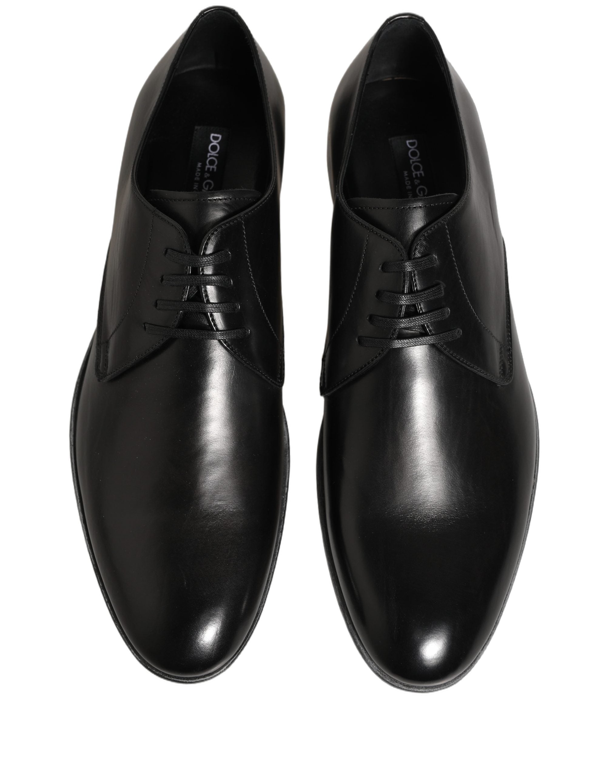 Dolce & Gabbana Dress Black Leather Lace Up Derby Men Men's Shoes