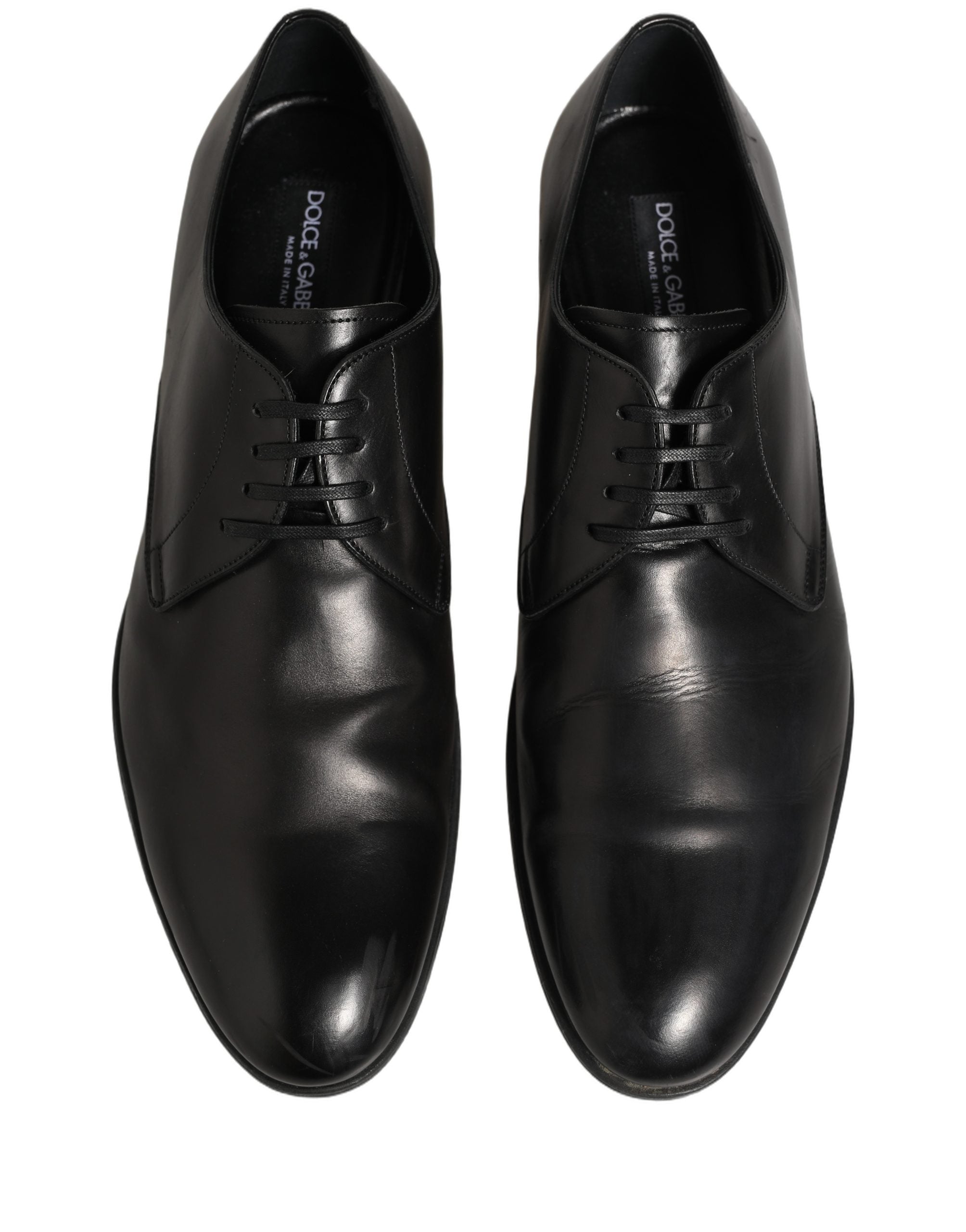 Dolce & Gabbana Dress Black Leather Lace Up Derby Men's Shoes