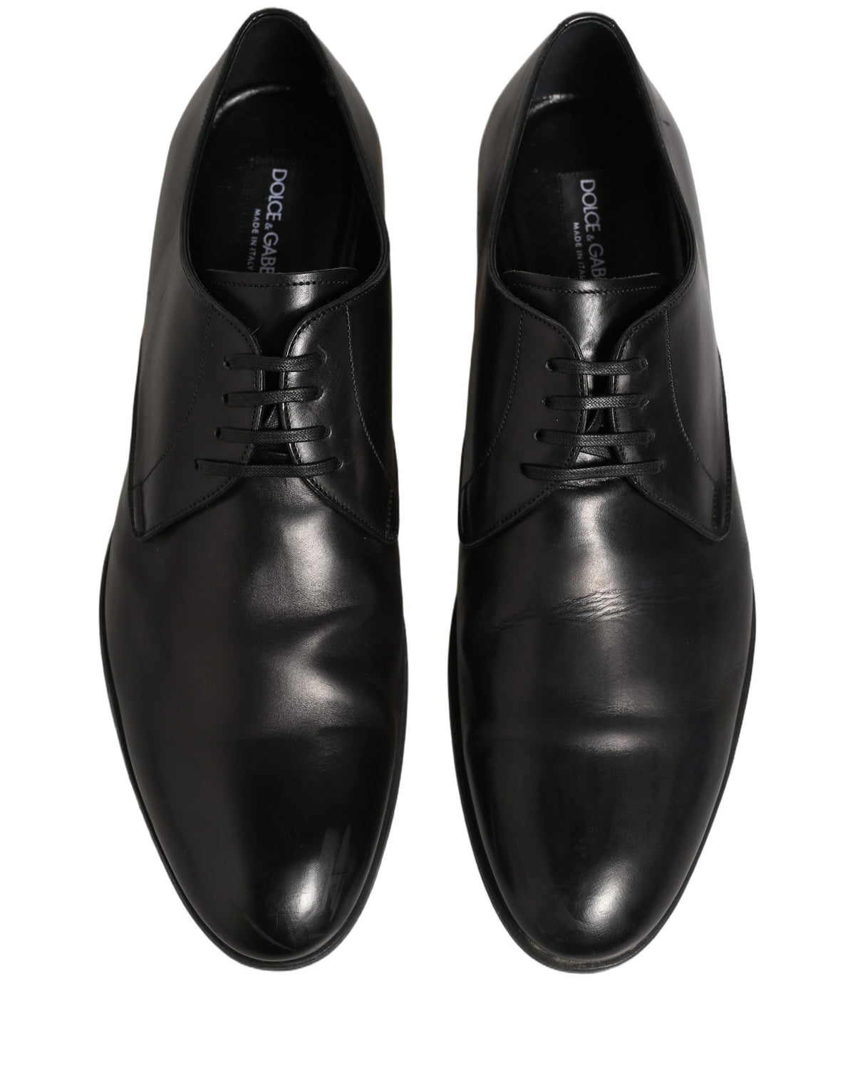 Dolce & Gabbana Dress Black Leather Lace Up Derby Men's Shoes