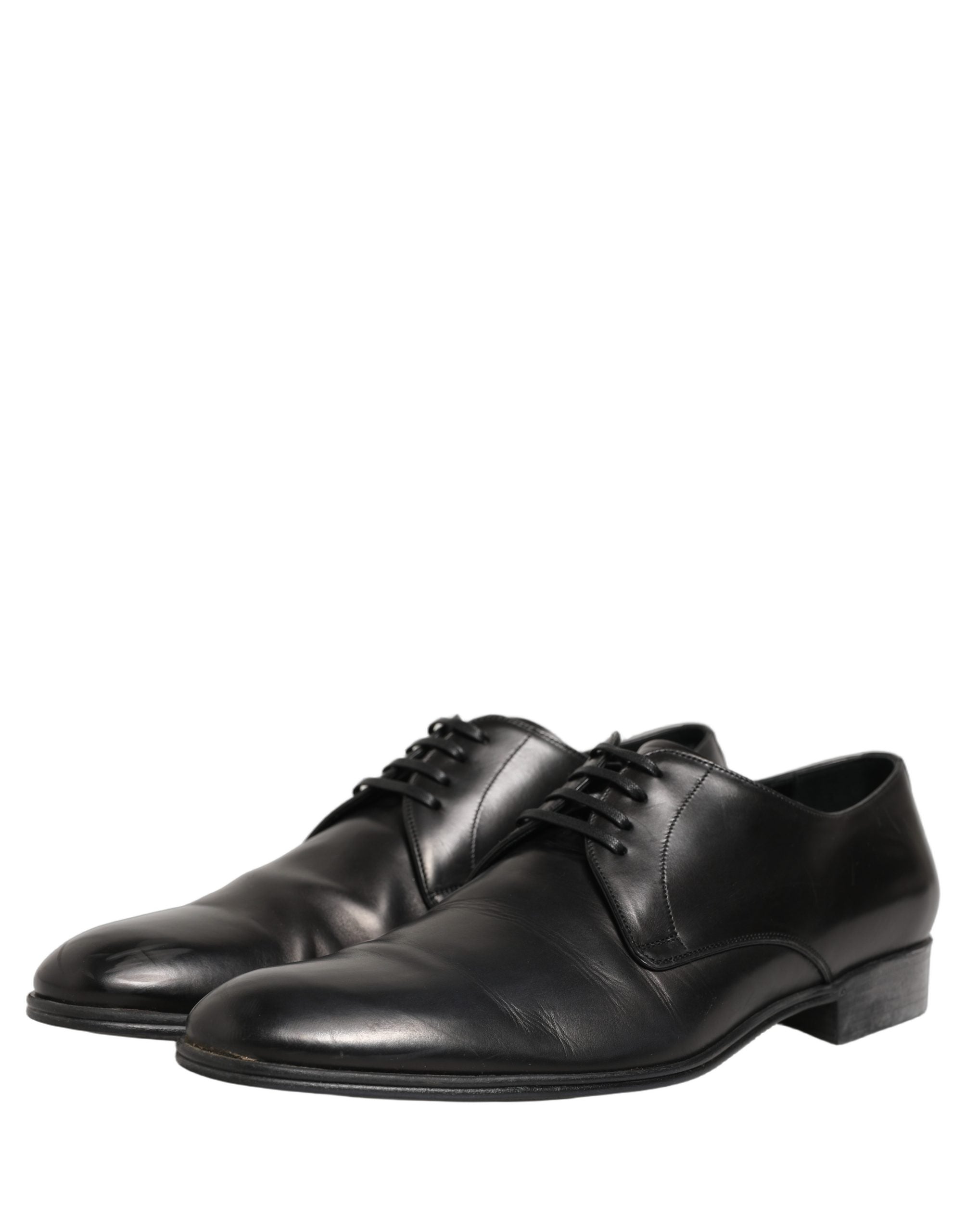 Dolce & Gabbana Dress Black Leather Lace Up Derby Men's Shoes