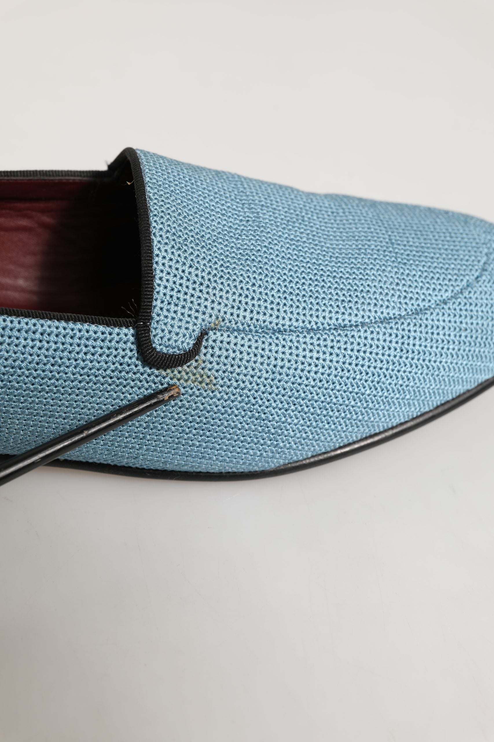 Dolce & Gabbana Blue Woven Men Slip On Dress Loafers Men's Shoes (Pre-Owned)
