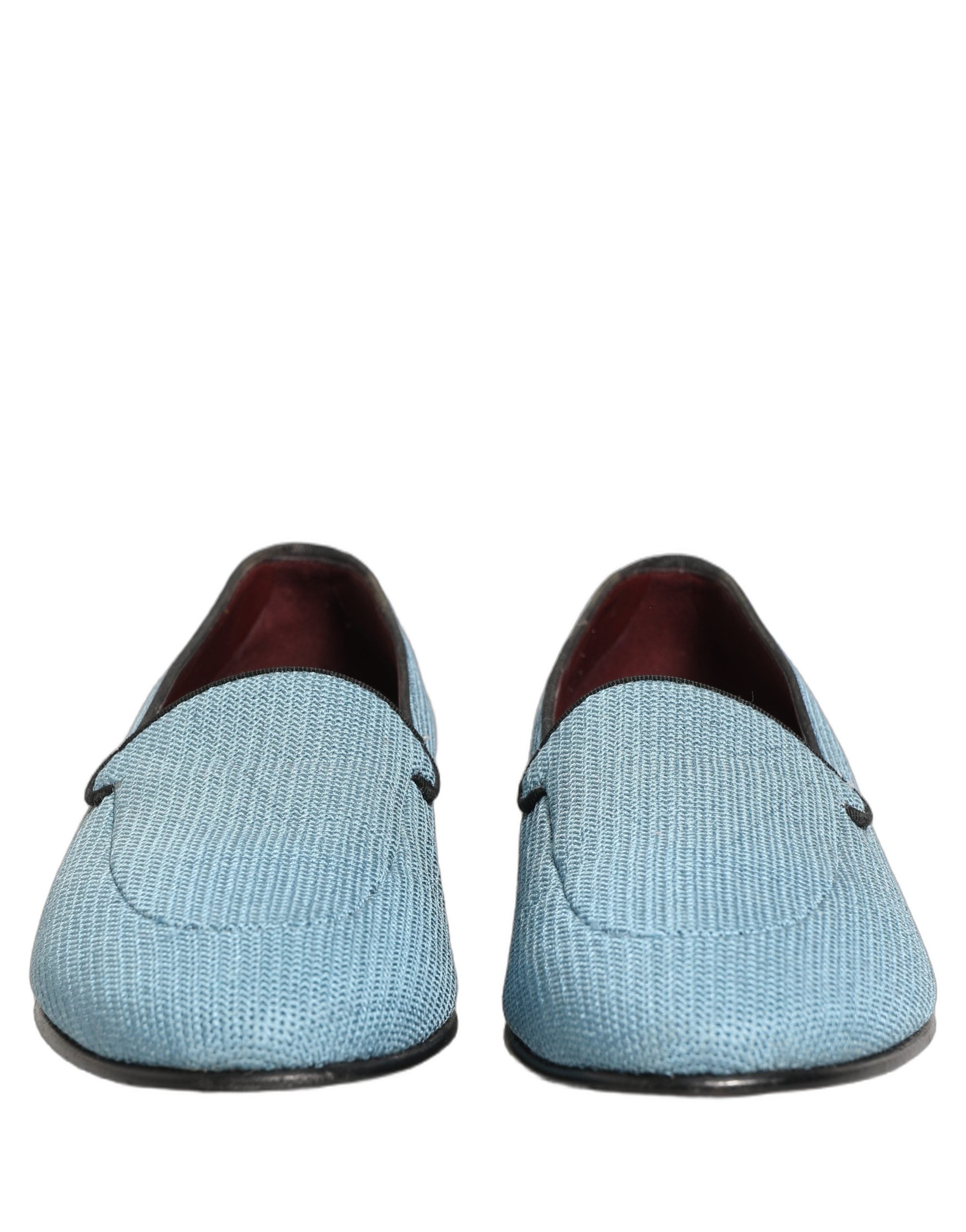 Dolce & Gabbana Blue Woven Men Slip On Dress Loafers Men's Shoes (Pre-Owned)