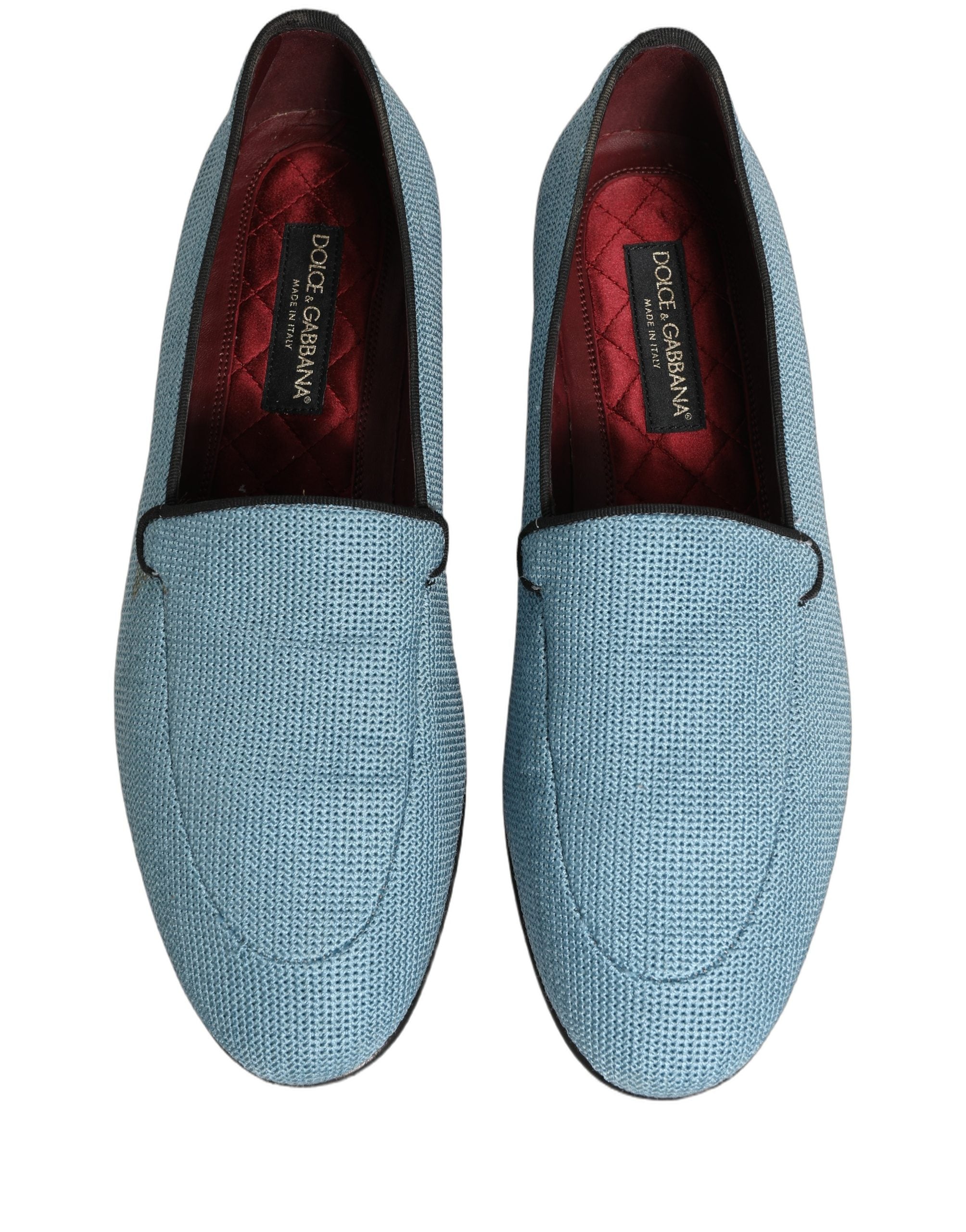 Dolce & Gabbana Blue Woven Men Slip On Dress Loafers Men's Shoes (Pre-Owned)