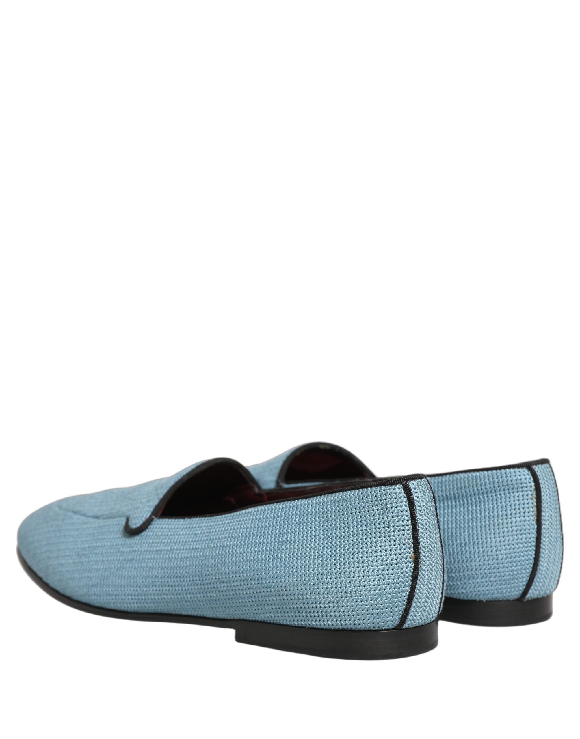Dolce & Gabbana Blue Woven Men Slip On Dress Loafers Men's Shoes (Pre-Owned)