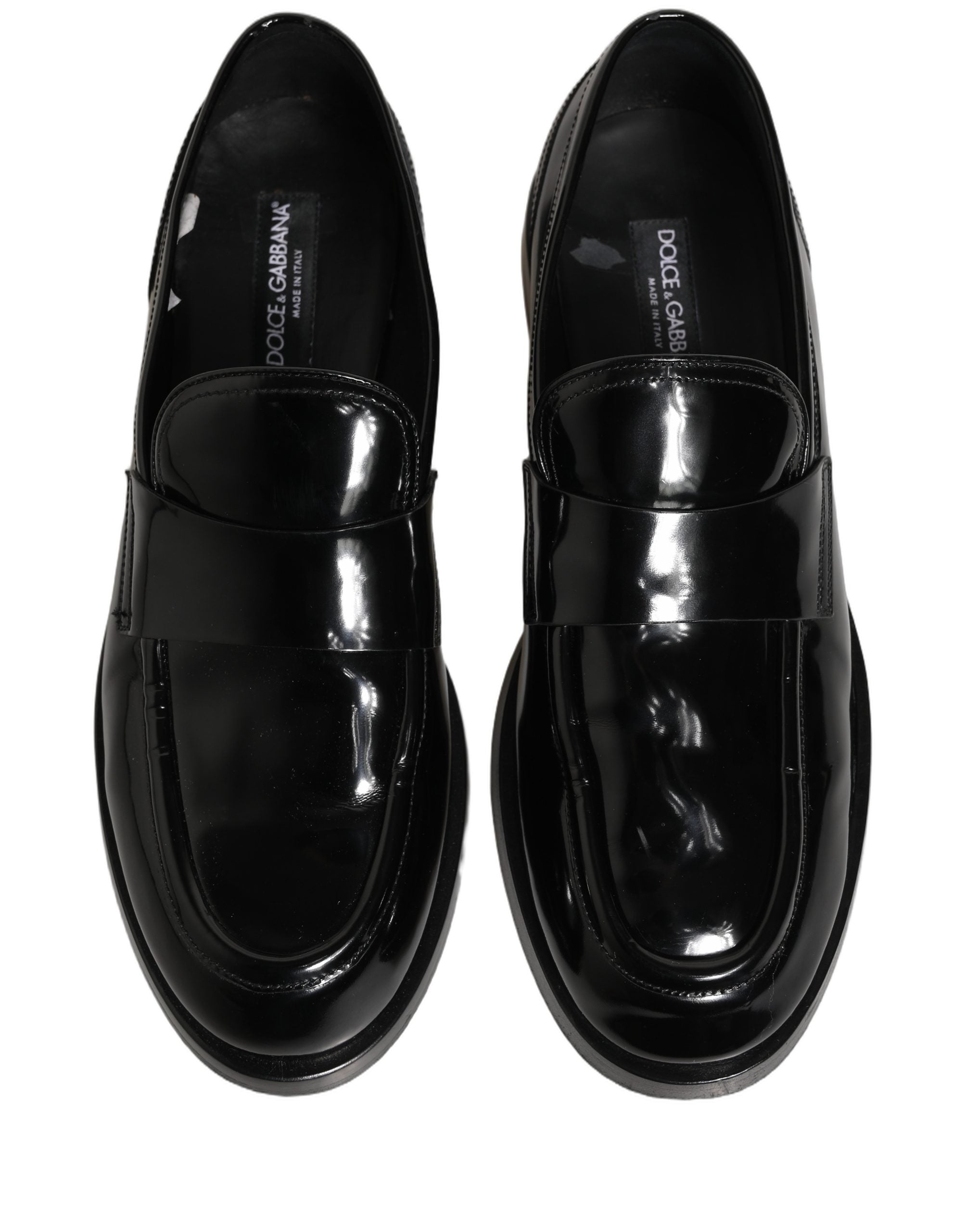 Dolce & Gabbana Black Leather Formal Men Dress Loafers Men's Shoes (Pre-Owned)