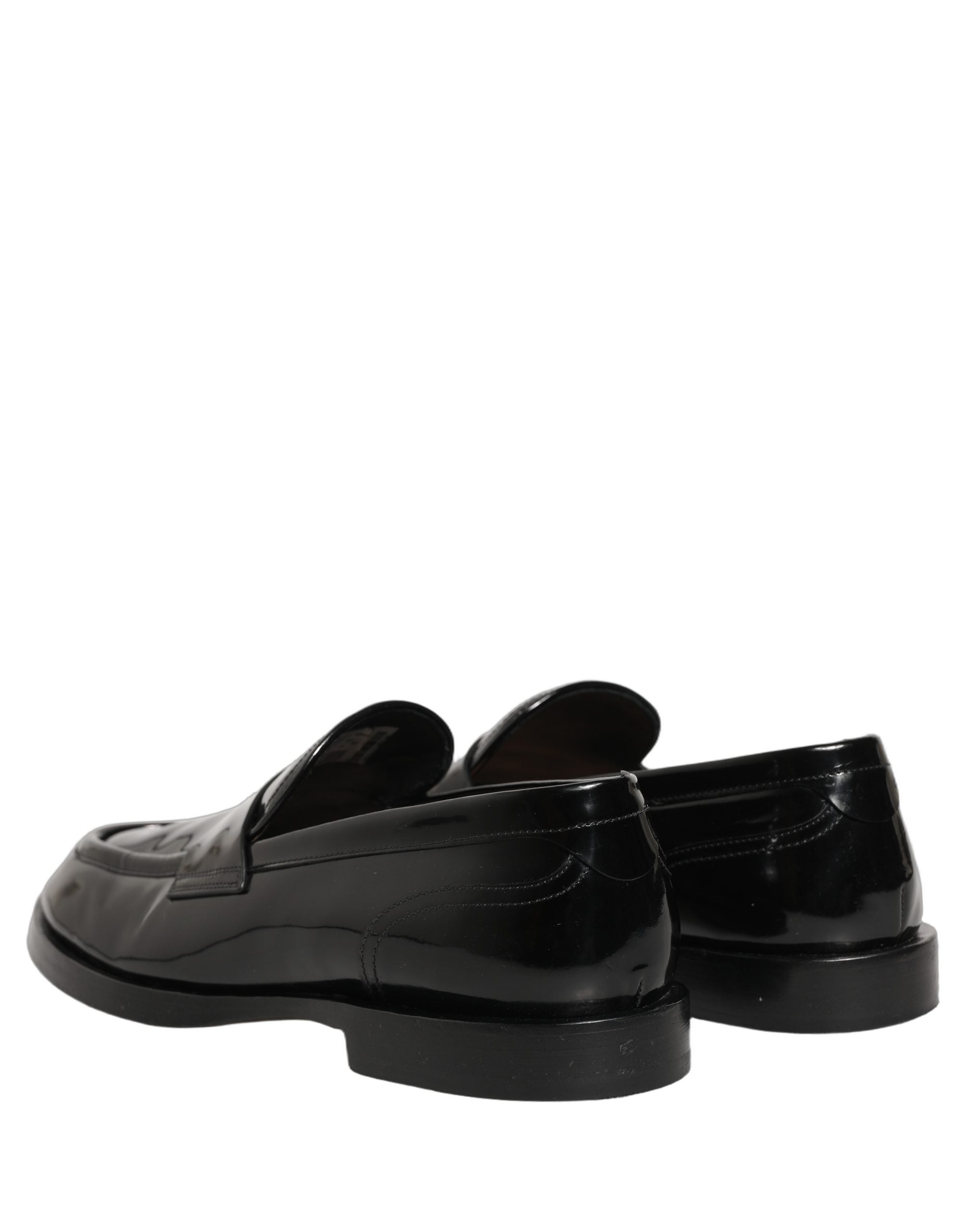 Dolce & Gabbana Black Leather Formal Men Dress Loafers Men's Shoes (Pre-Owned)