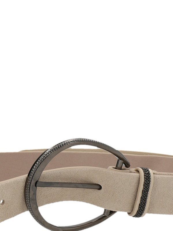 Brunello Cucinelli Beige Leather Regular Women's Belt
