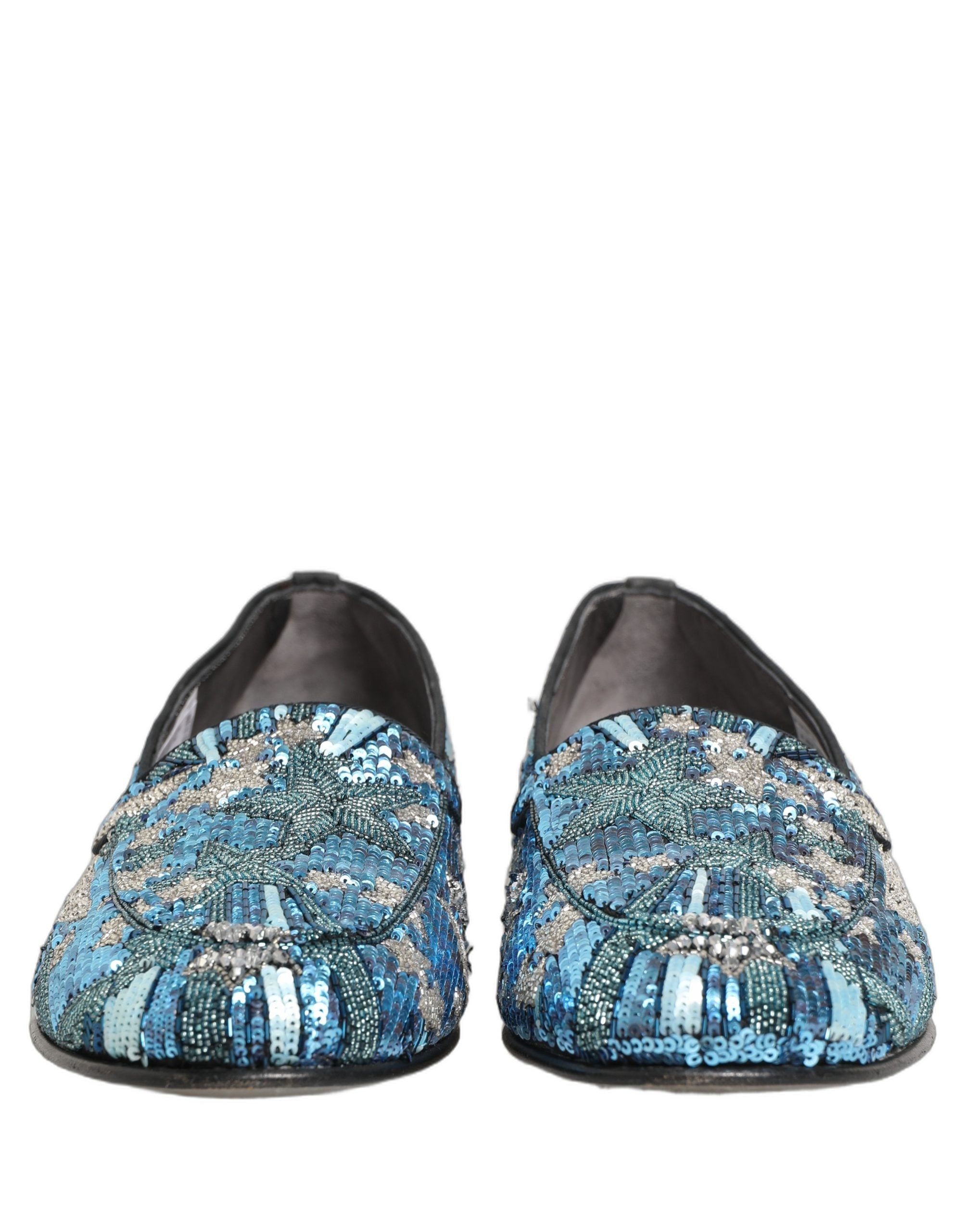 Dolce & Gabbana Multicolor Embroidered Sequin Loafers Men's Shoes (Pre-Owned)