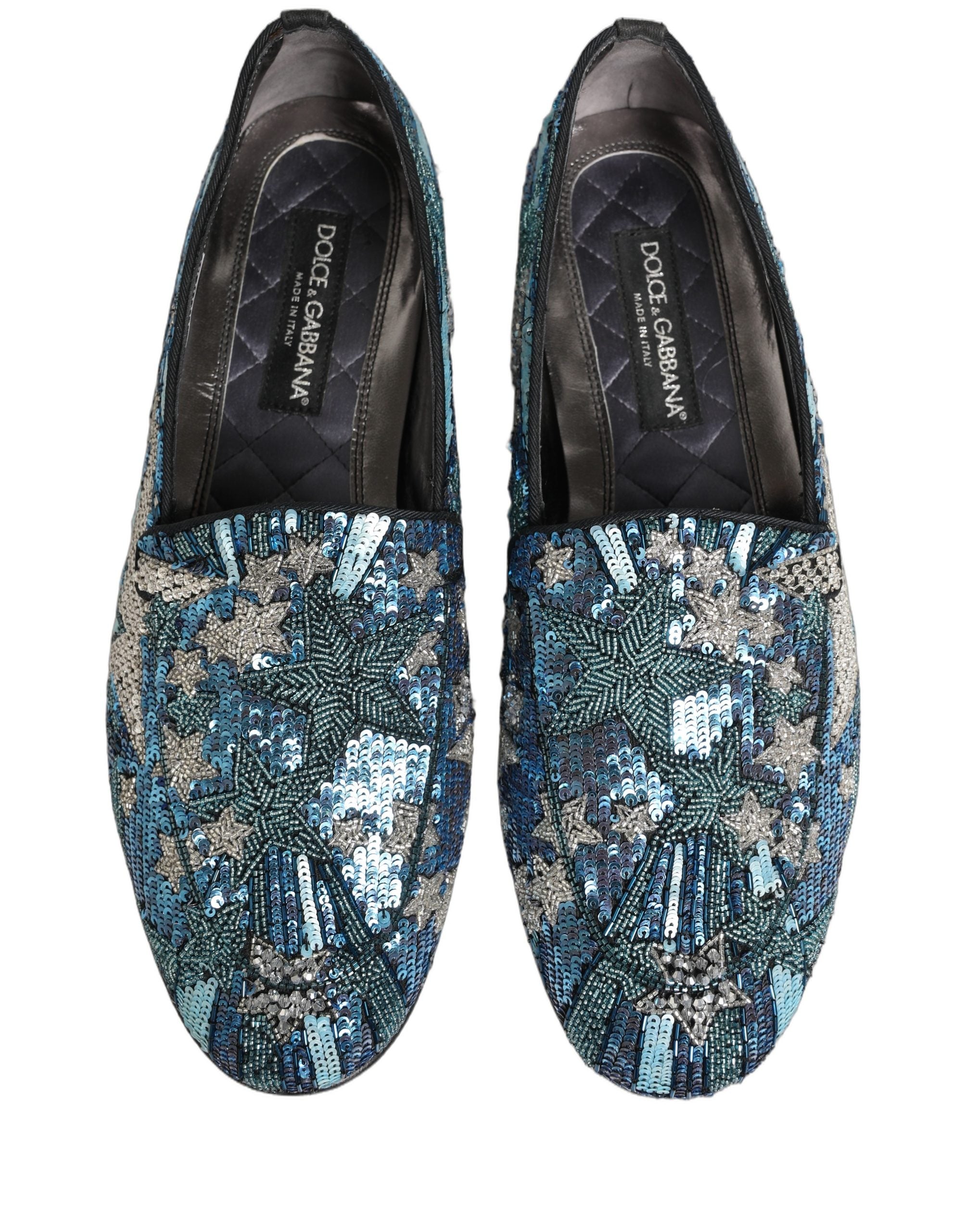 Dolce & Gabbana Multicolor Embroidered Sequin Loafers Men's Shoes (Pre-Owned)