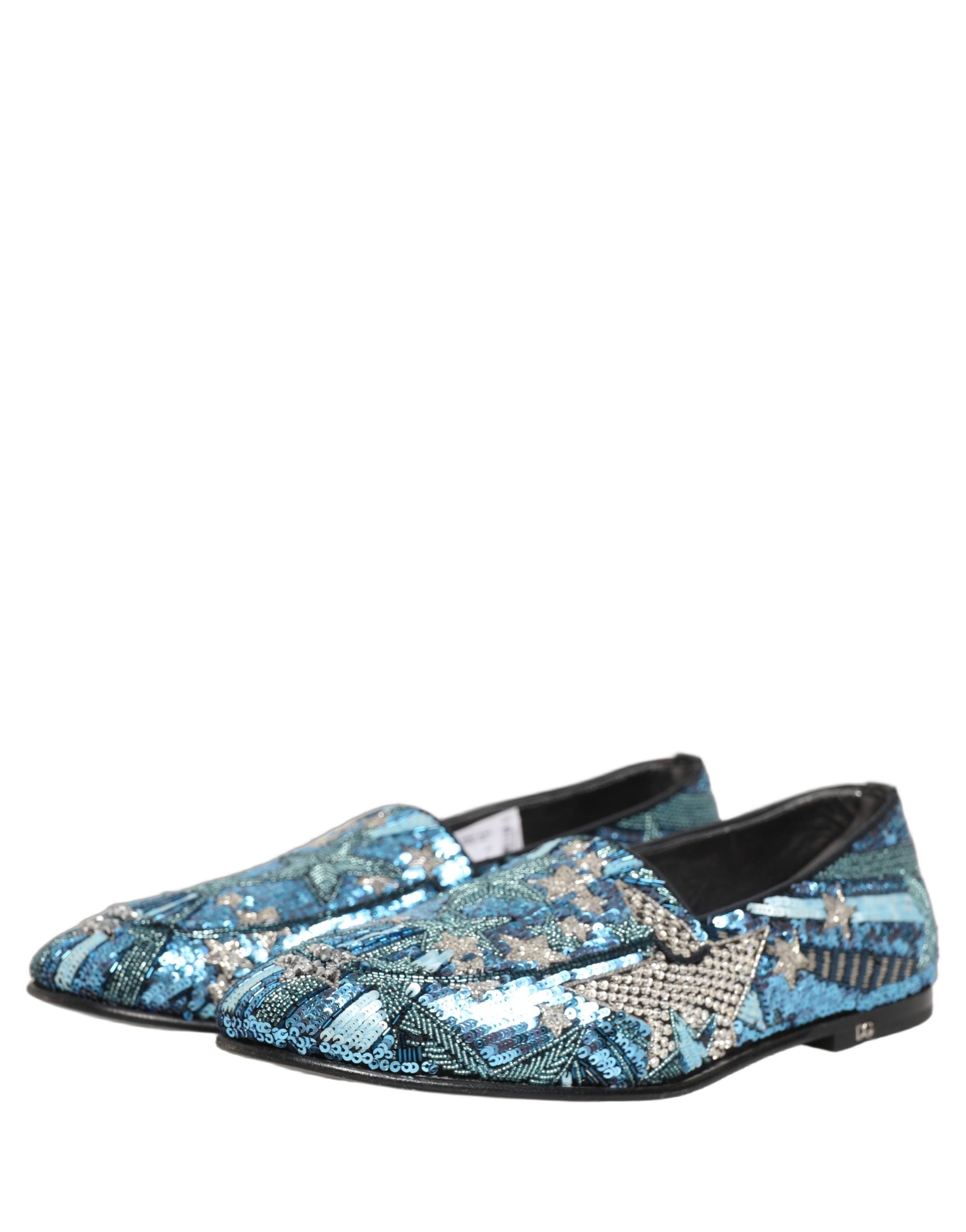 Dolce & Gabbana Multicolor Embroidered Sequin Loafers Men's Shoes (Pre-Owned)