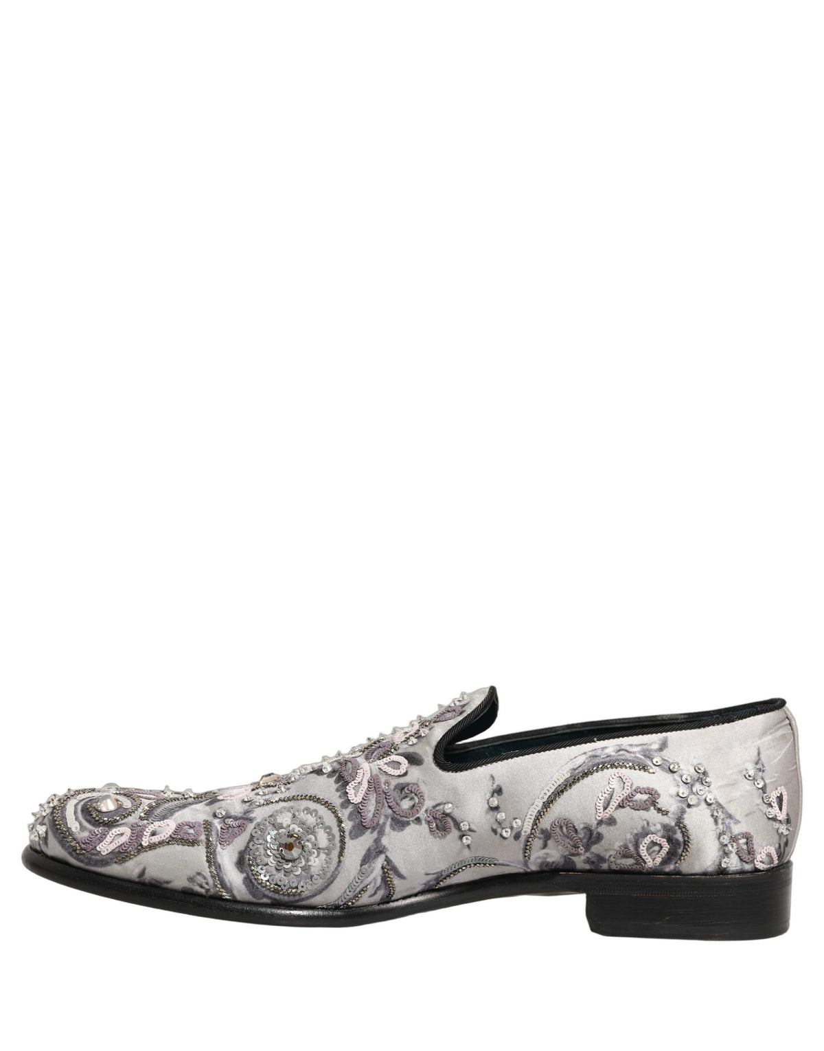 Dolce & Gabbana White Sequined Formal Slip On Loafers Men's Shoes (Pre-Owned)