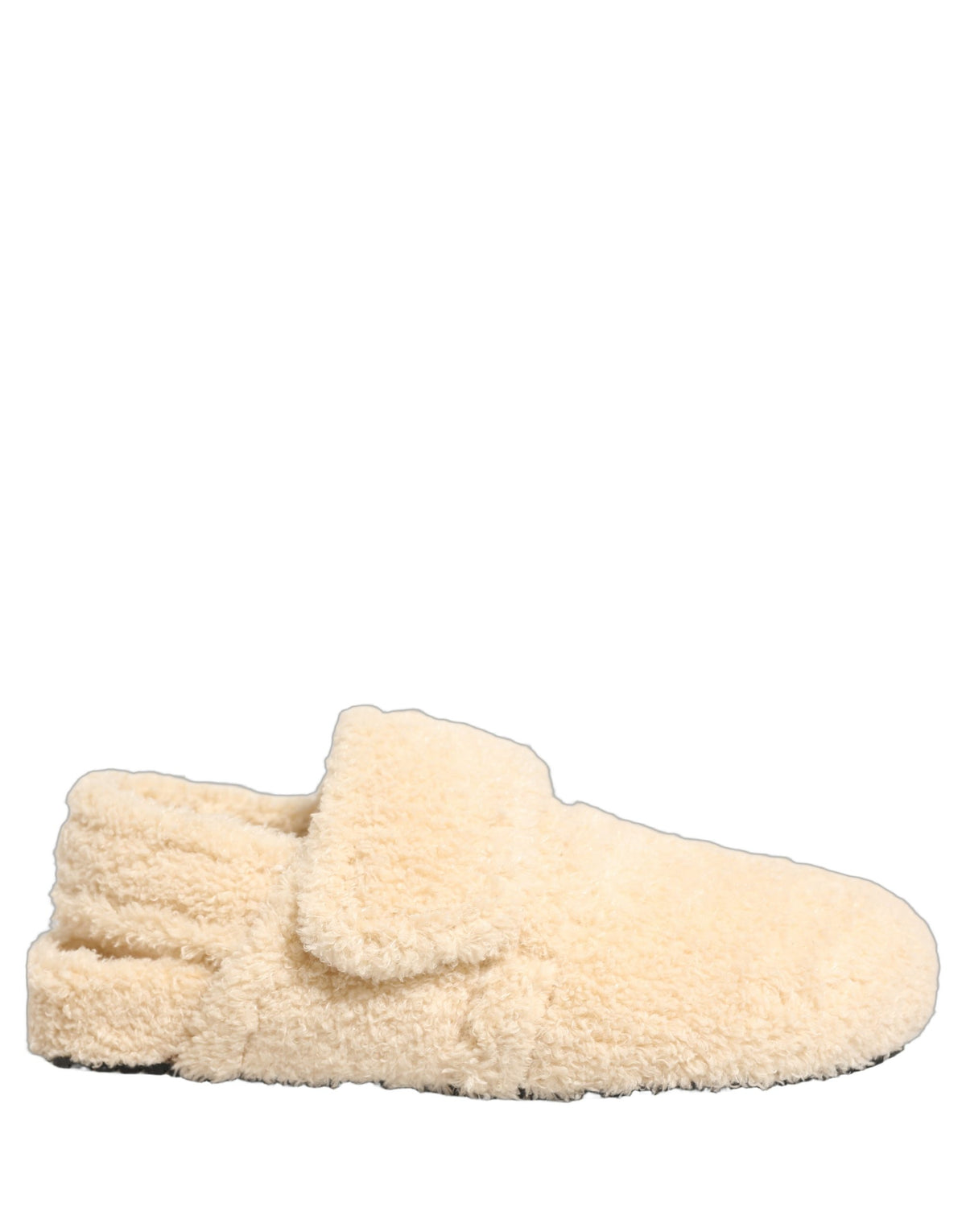 Dolce & Gabbana Beige Faux Fur Flats Men Slides Sandals Men's Shoes
