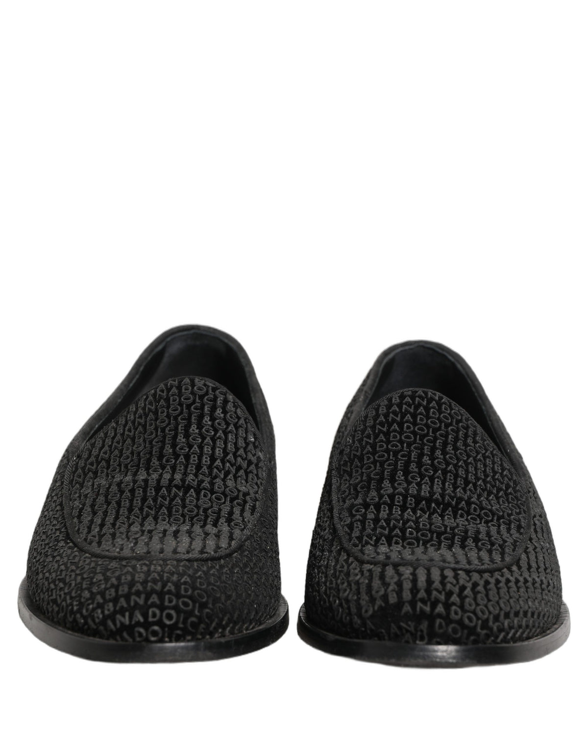 Dolce & Gabbana Black Logo Monogram Men Dress Loafers Men's Shoes (Pre-Owned)
