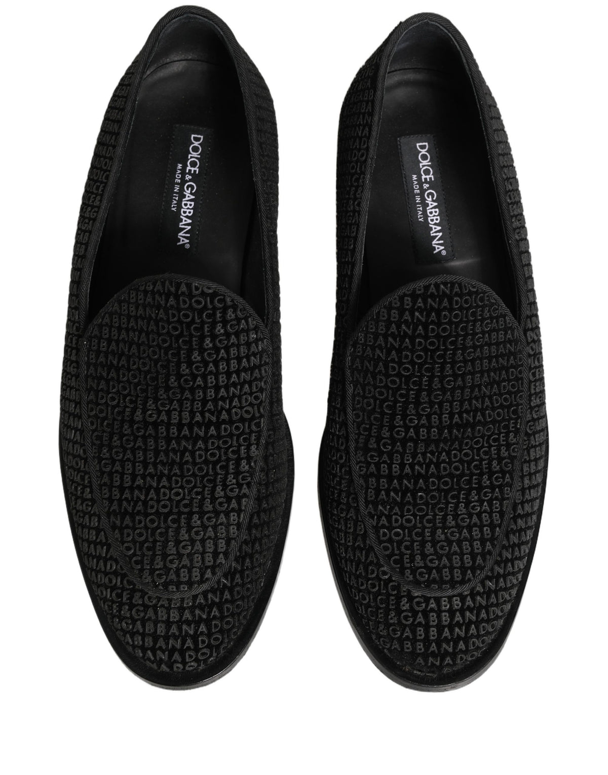 Dolce & Gabbana Black Logo Monogram Men Dress Loafers Men's Shoes (Pre-Owned)