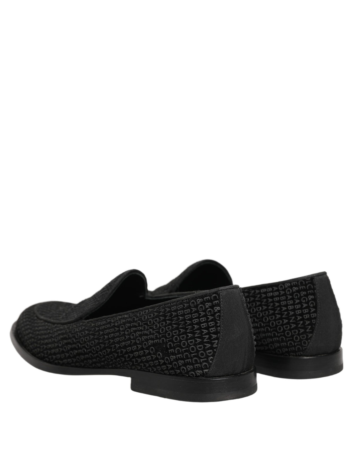 Dolce & Gabbana Black Logo Monogram Men Dress Loafers Men's Shoes (Pre-Owned)