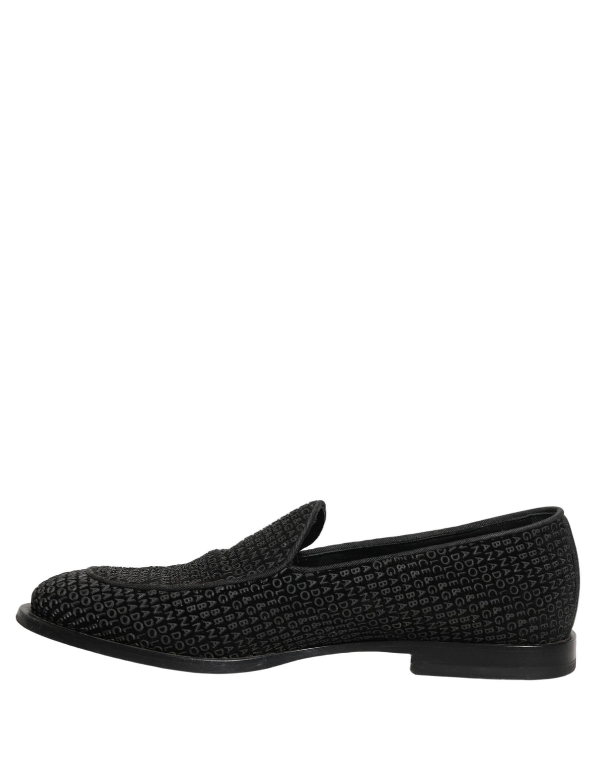 Dolce & Gabbana Black Logo Monogram Men Dress Loafers Men's Shoes (Pre-Owned)