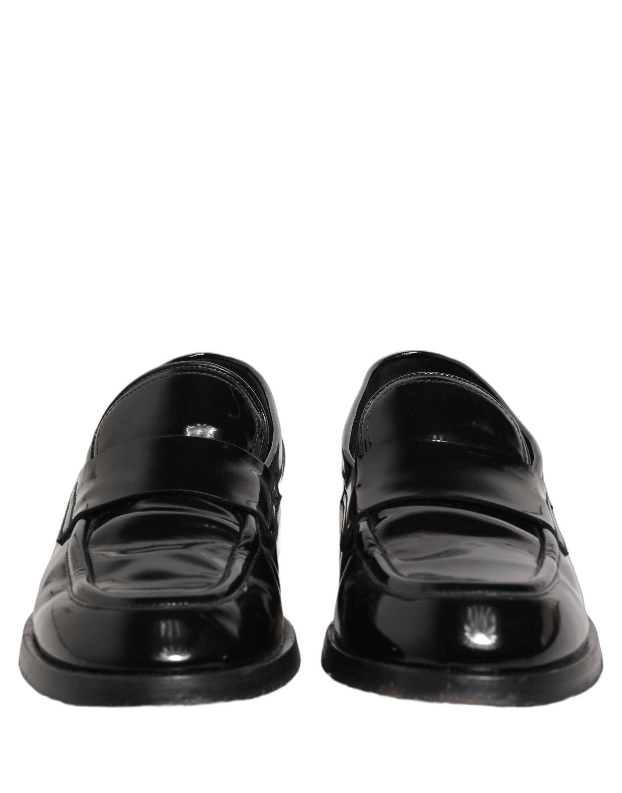 Dolce & Gabbana Black Leather Formal Men Dress Loafers Men's Shoes (Pre-Owned)