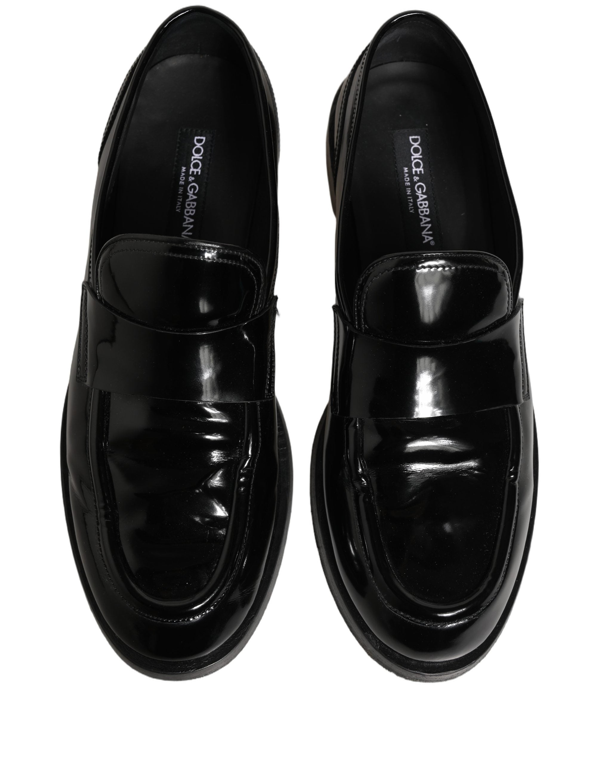 Dolce & Gabbana Black Leather Formal Men Dress Loafers Men's Shoes (Pre-Owned)