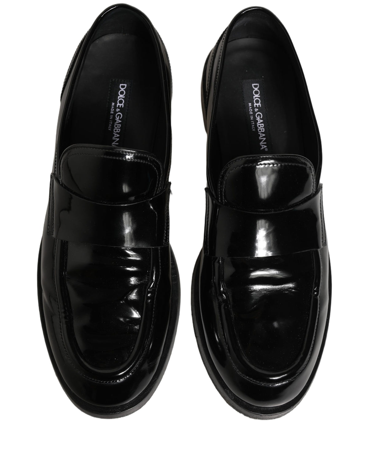 Dolce & Gabbana Black Leather Formal Men Dress Loafers Men's Shoes (Pre-Owned)