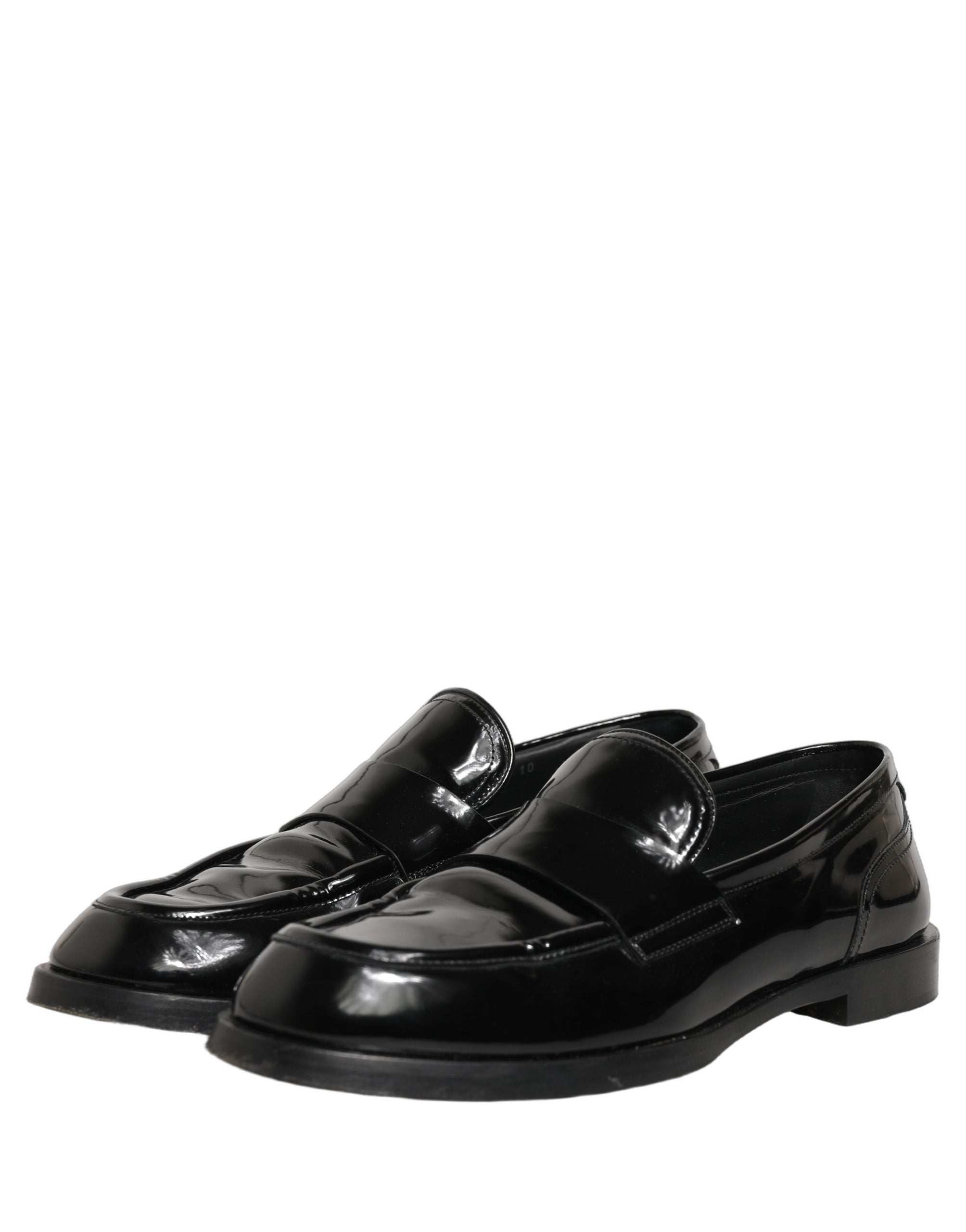 Dolce & Gabbana Black Leather Formal Men Dress Loafers Men's Shoes (Pre-Owned)