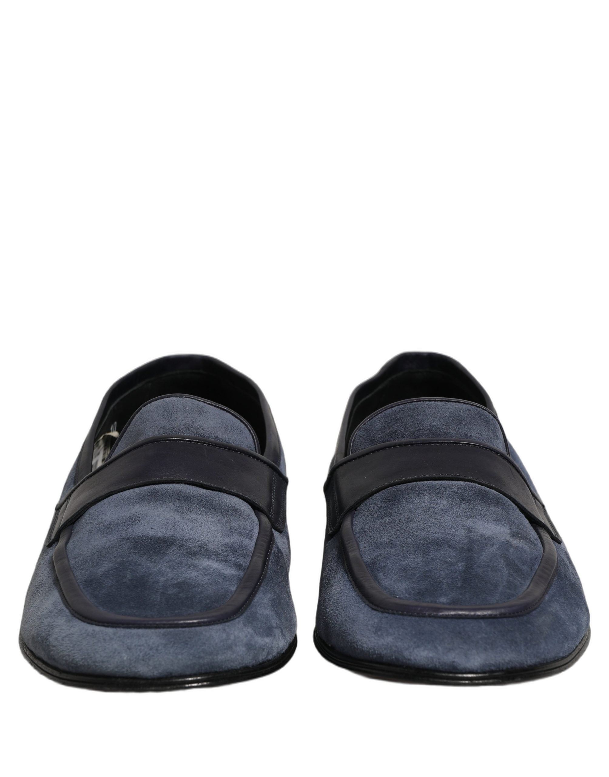 Dolce & Gabbana Blue Suede Leather Loafers Moccasins Men's Shoes (Pre-Owned)