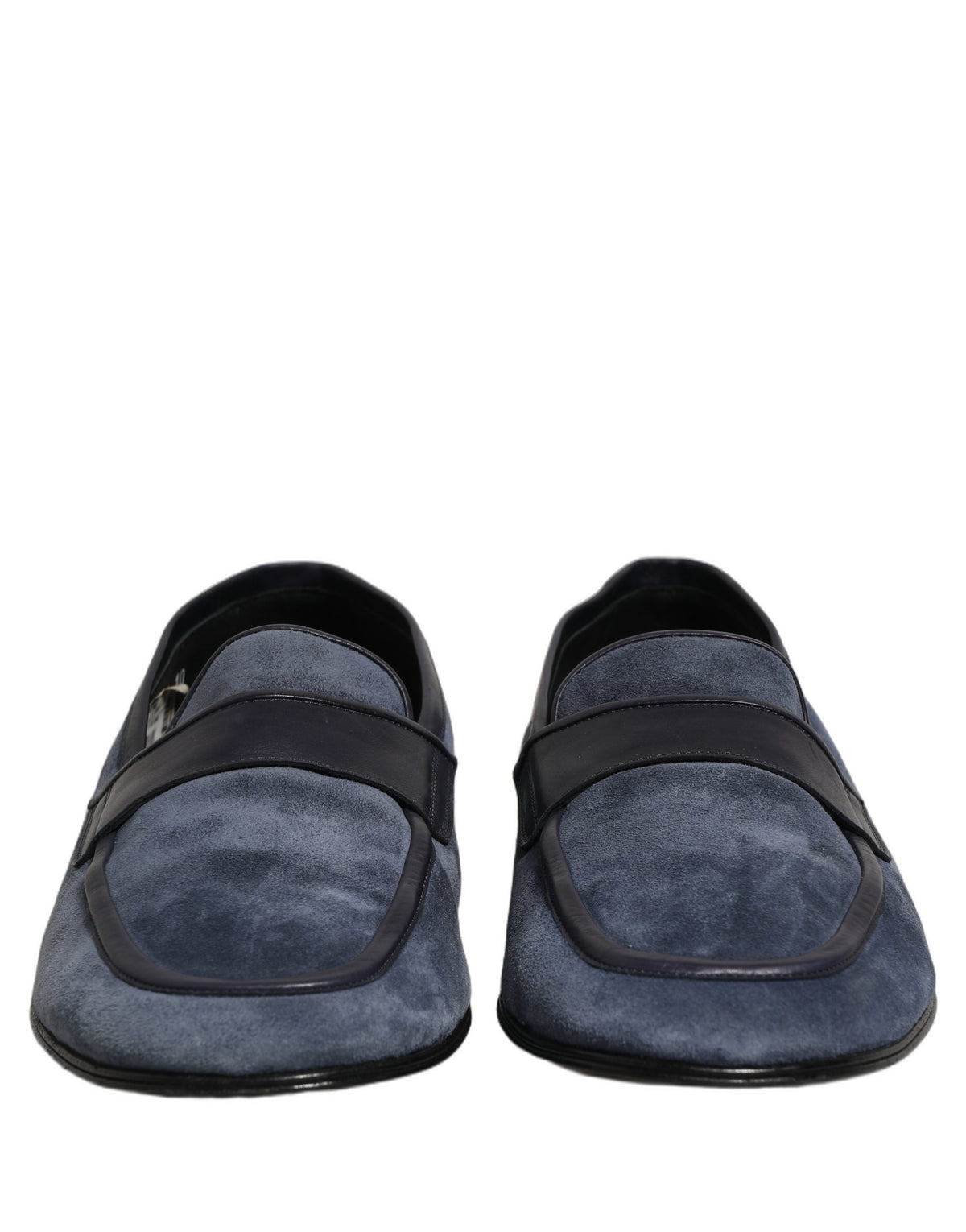 Dolce & Gabbana Blue Suede Leather Loafers Moccasins Men's Shoes (Pre-Owned)